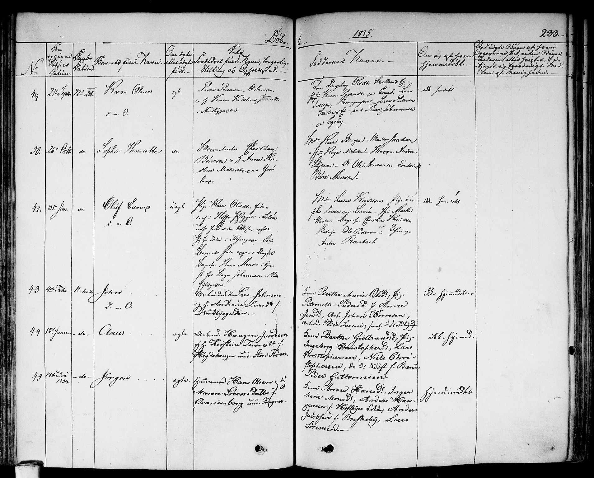 Aker prestekontor kirkebøker, AV/SAO-A-10861/F/L0013: Parish register (official) no. 13, 1828-1837, p. 233