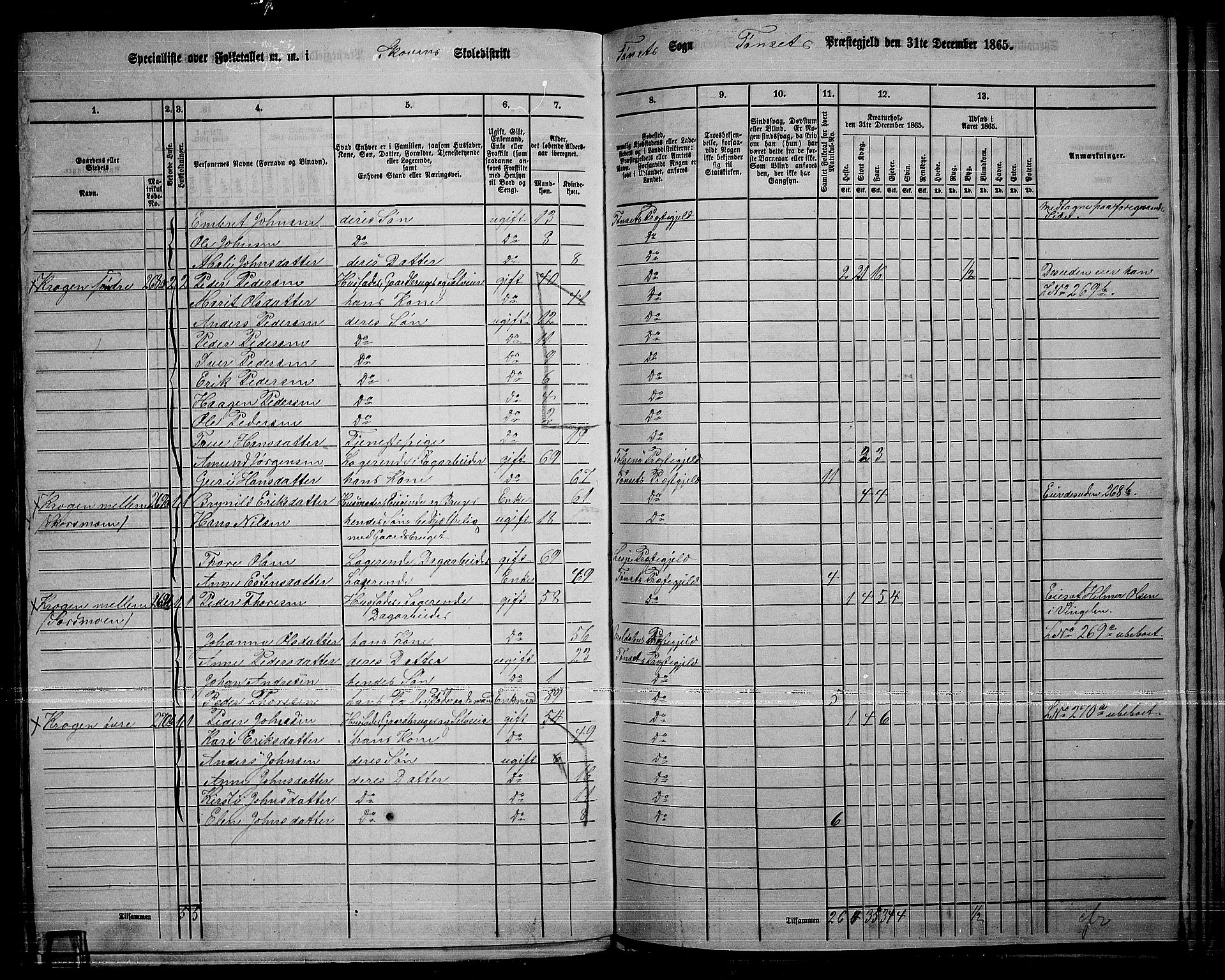 RA, 1865 census for Tynset, 1865, p. 110