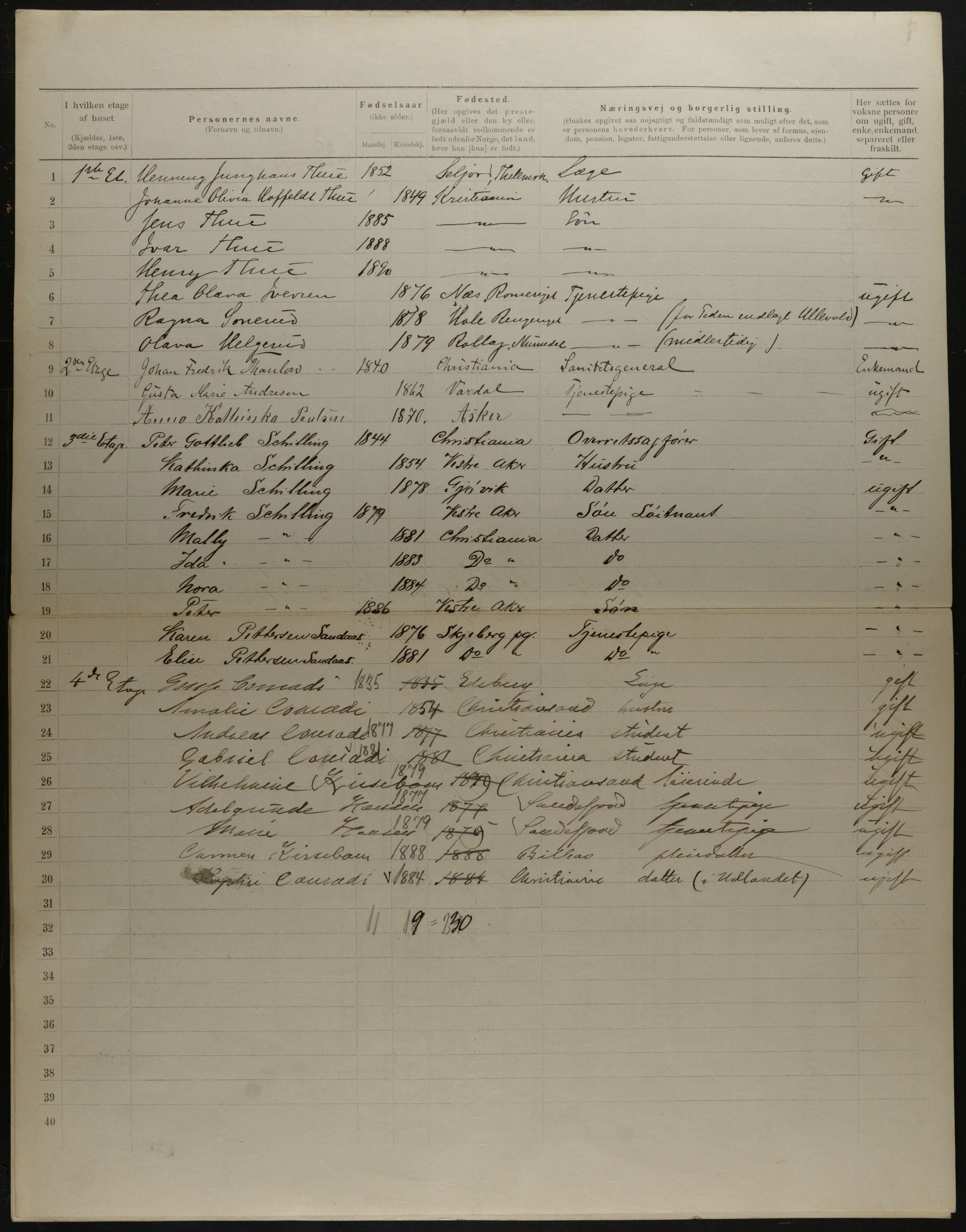 OBA, Municipal Census 1901 for Kristiania, 1901, p. 18946