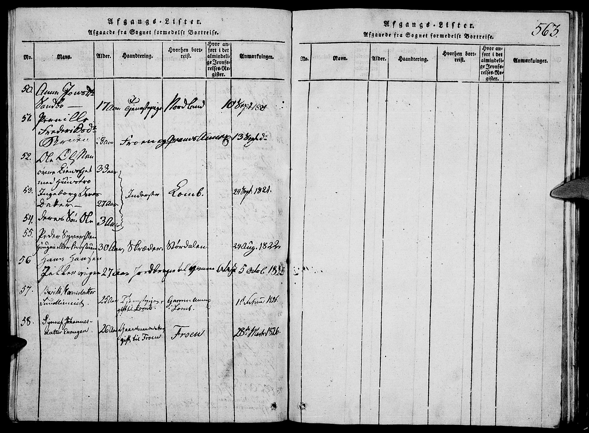 Vågå prestekontor, SAH/PREST-076/H/Ha/Hab/L0001: Parish register (copy) no. 1, 1815-1827, p. 562-563