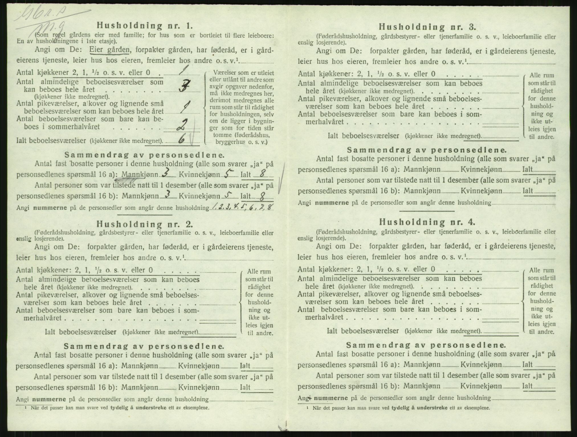 SAT, 1920 census for Stemshaug, 1920, p. 87