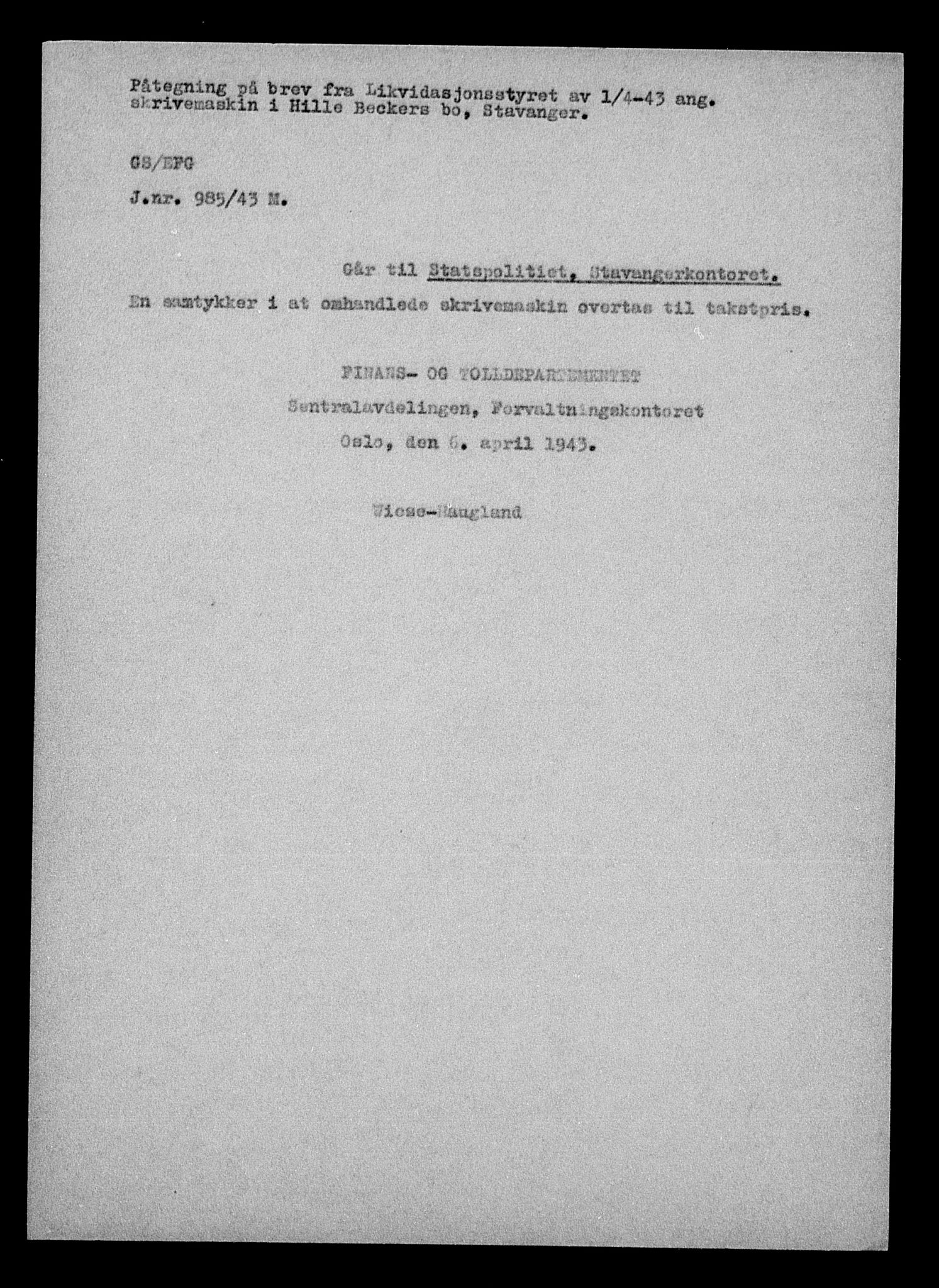 Justisdepartementet, Tilbakeføringskontoret for inndratte formuer, RA/S-1564/H/Hc/Hcd/L0990: --, 1945-1947, p. 223