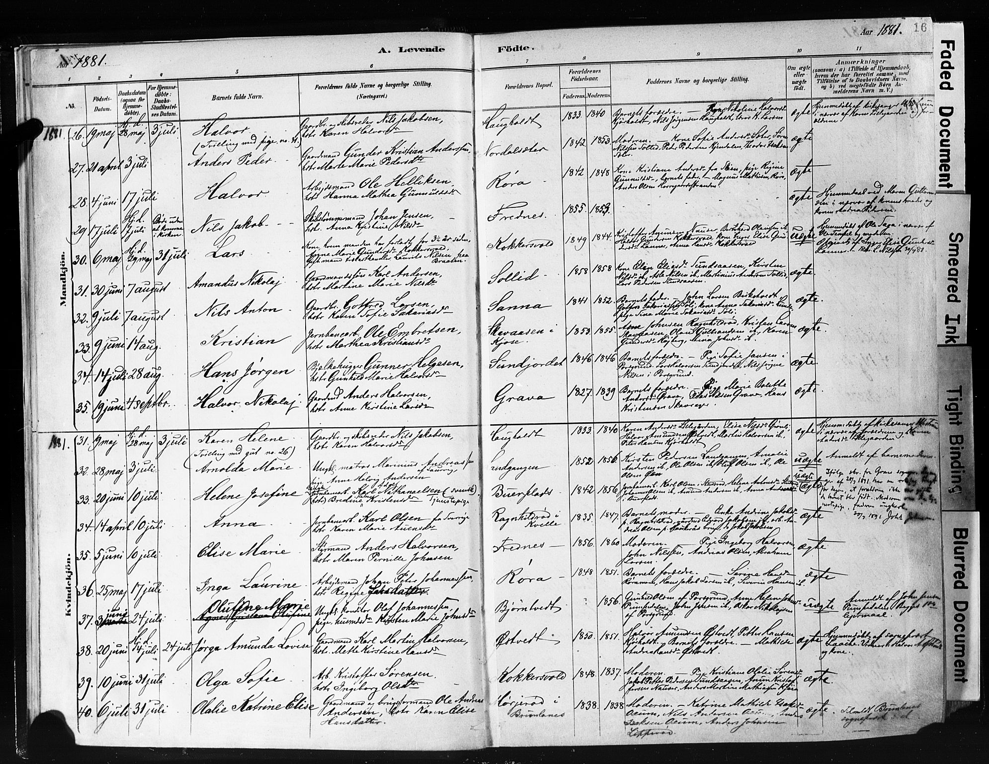 Eidanger kirkebøker, AV/SAKO-A-261/F/Fa/L0012: Parish register (official) no. 12, 1879-1900, p. 16