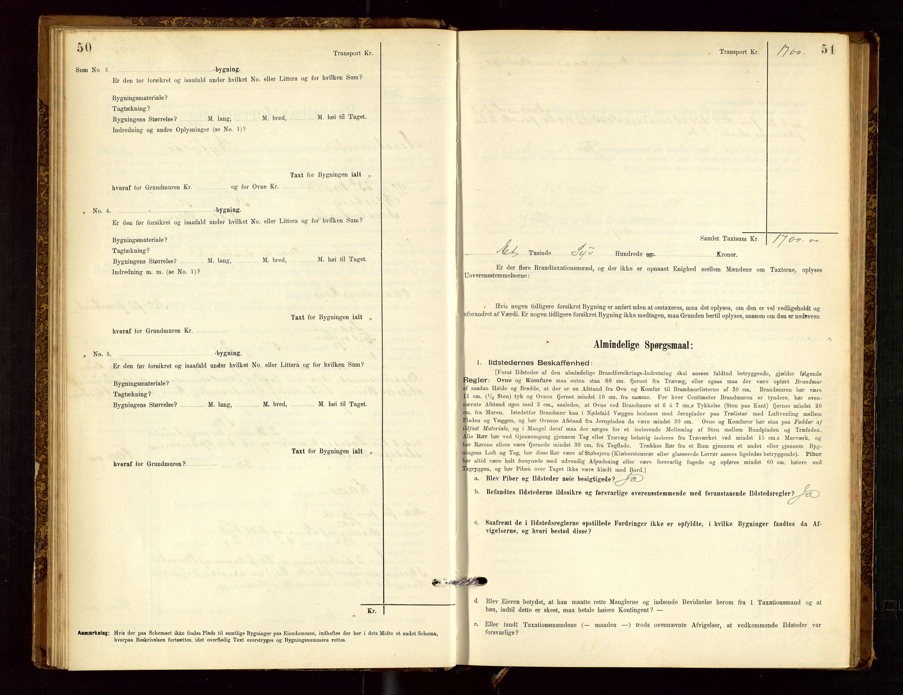 Nedstrand lensmannskontor, AV/SAST-A-100236/Gob/L0001: "Brandtaxationsprotokol for Nerstrand Lensmandsdistrikt Ryfylke fogderi", 1895-1915, p. 50-51