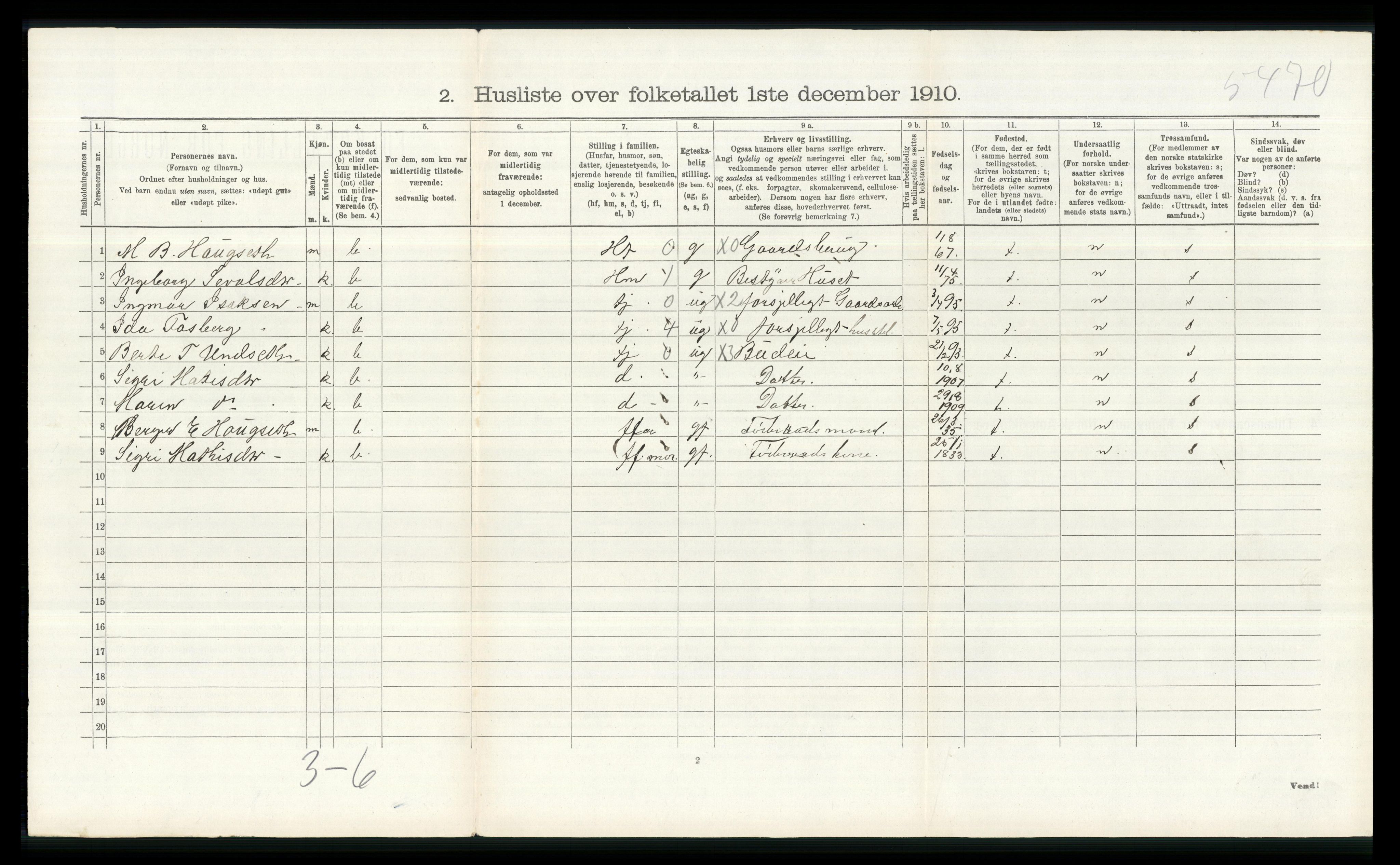 RA, 1910 census for Øvre Rendal, 1910, p. 267