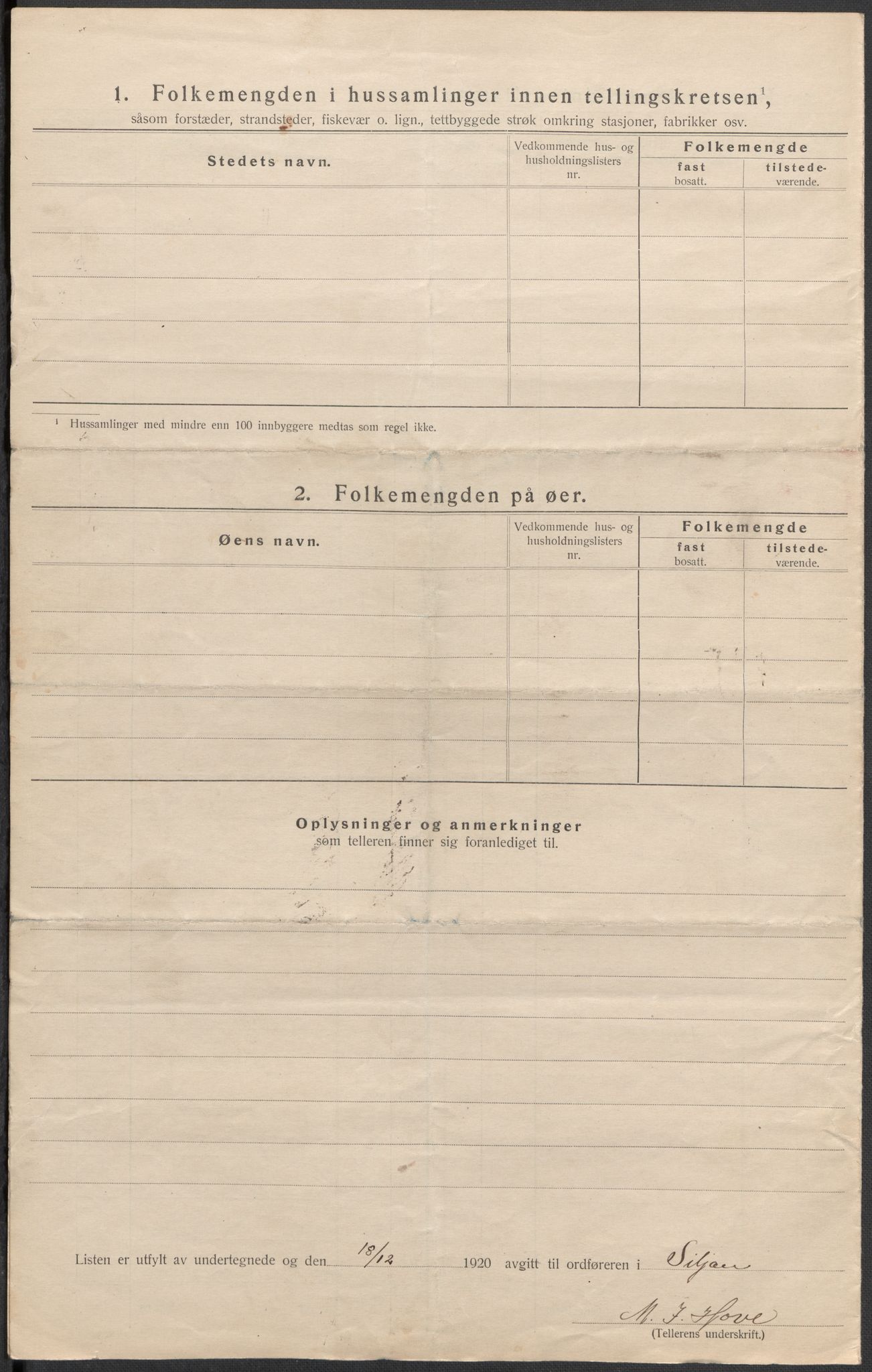 SAKO, 1920 census for Siljan, 1920, p. 19