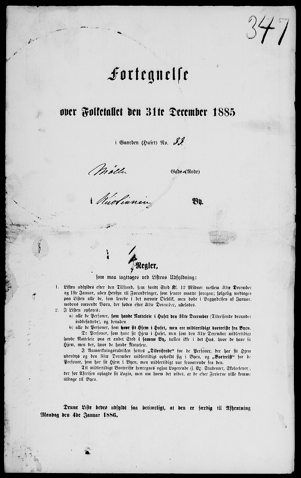 RA, 1885 census for 0301 Kristiania, 1885, p. 2503