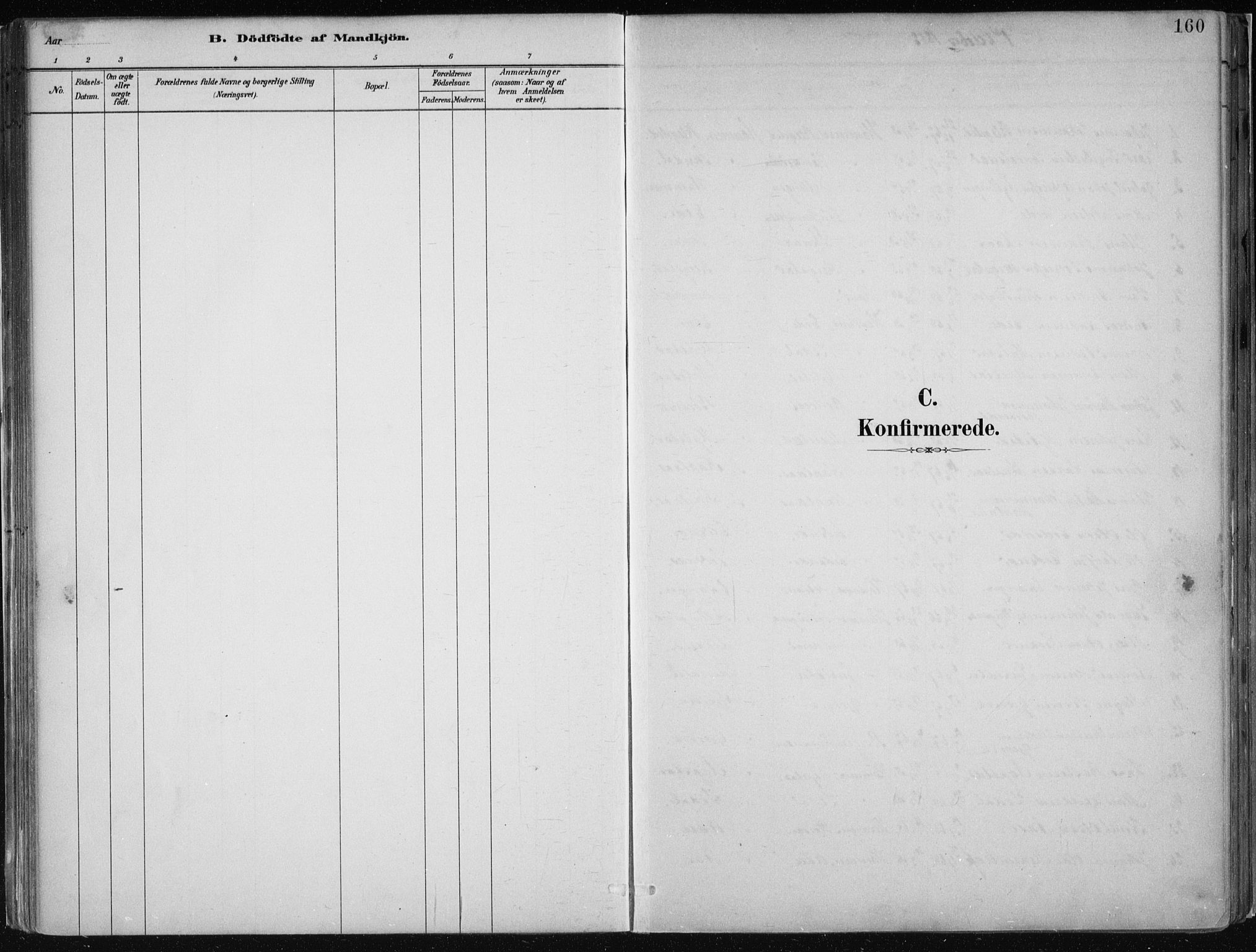 Hamre sokneprestembete, SAB/A-75501/H/Ha/Haa/Haab/L0001: Parish register (official) no. B  1, 1882-1905, p. 160
