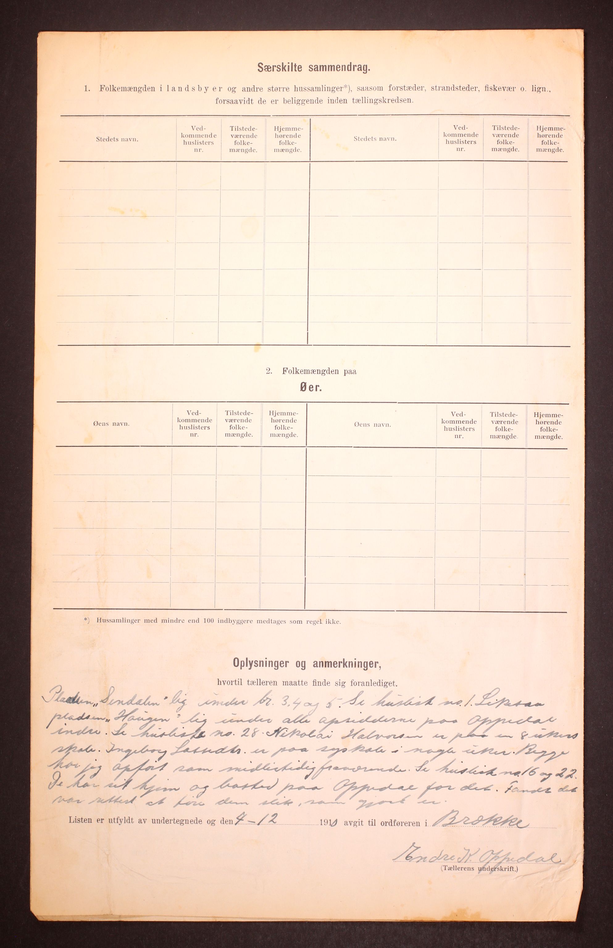 RA, 1910 census for Brekke, 1910, p. 6