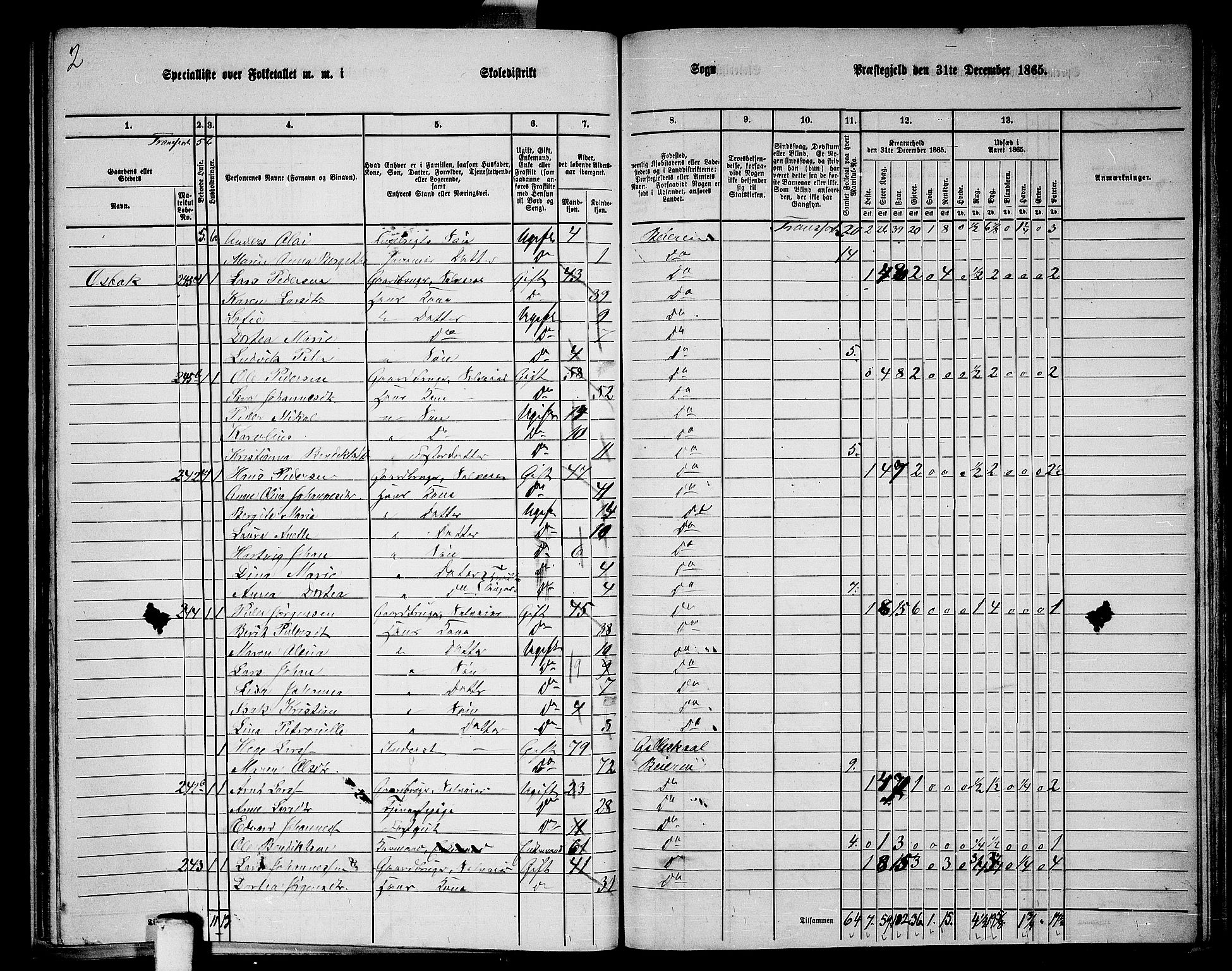 RA, 1865 census for Beiarn, 1865, p. 30