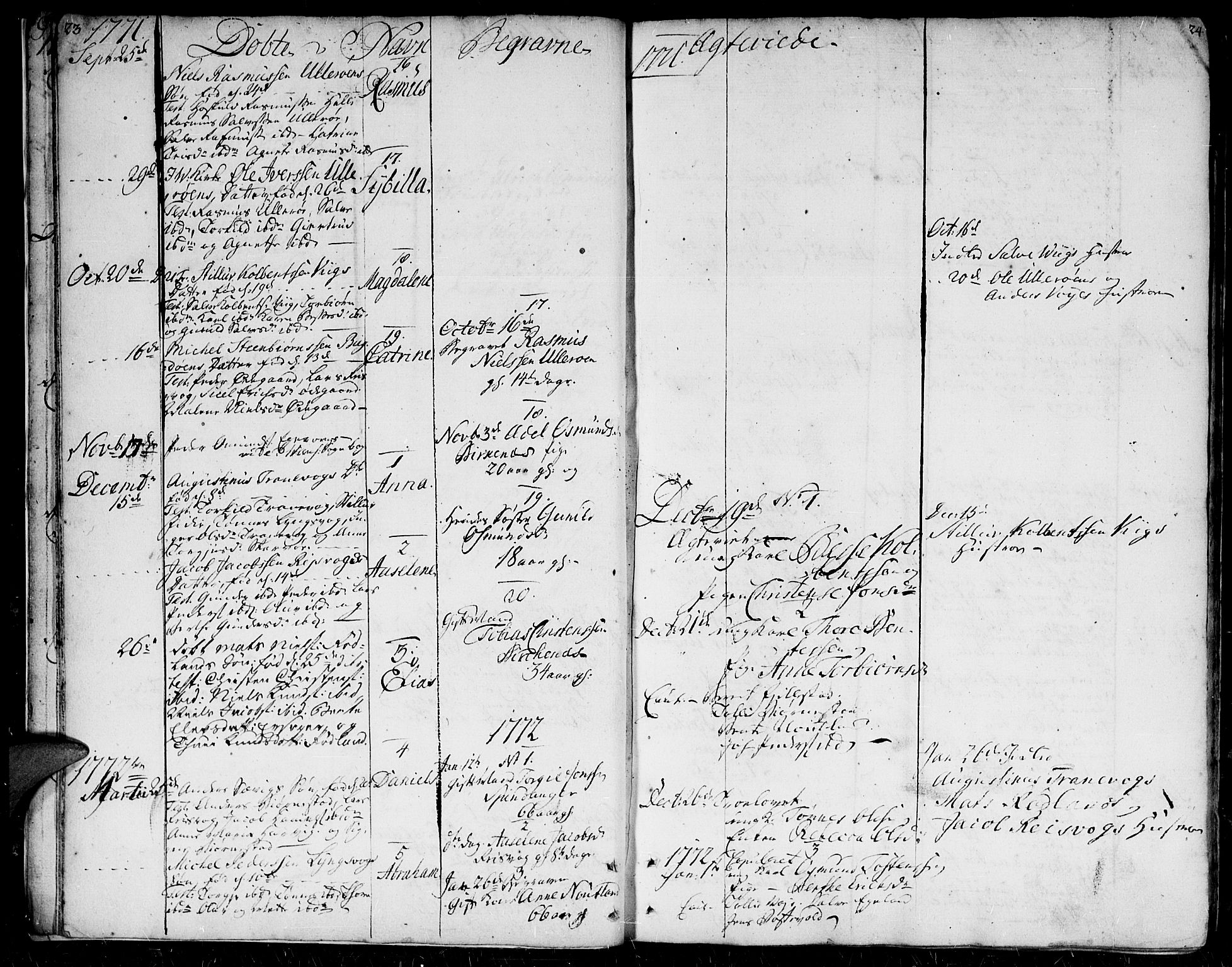 Herad sokneprestkontor, SAK/1111-0018/F/Fa/Faa/L0001: Parish register (official) no. A 1 /2, 1768-1797, p. 23-24