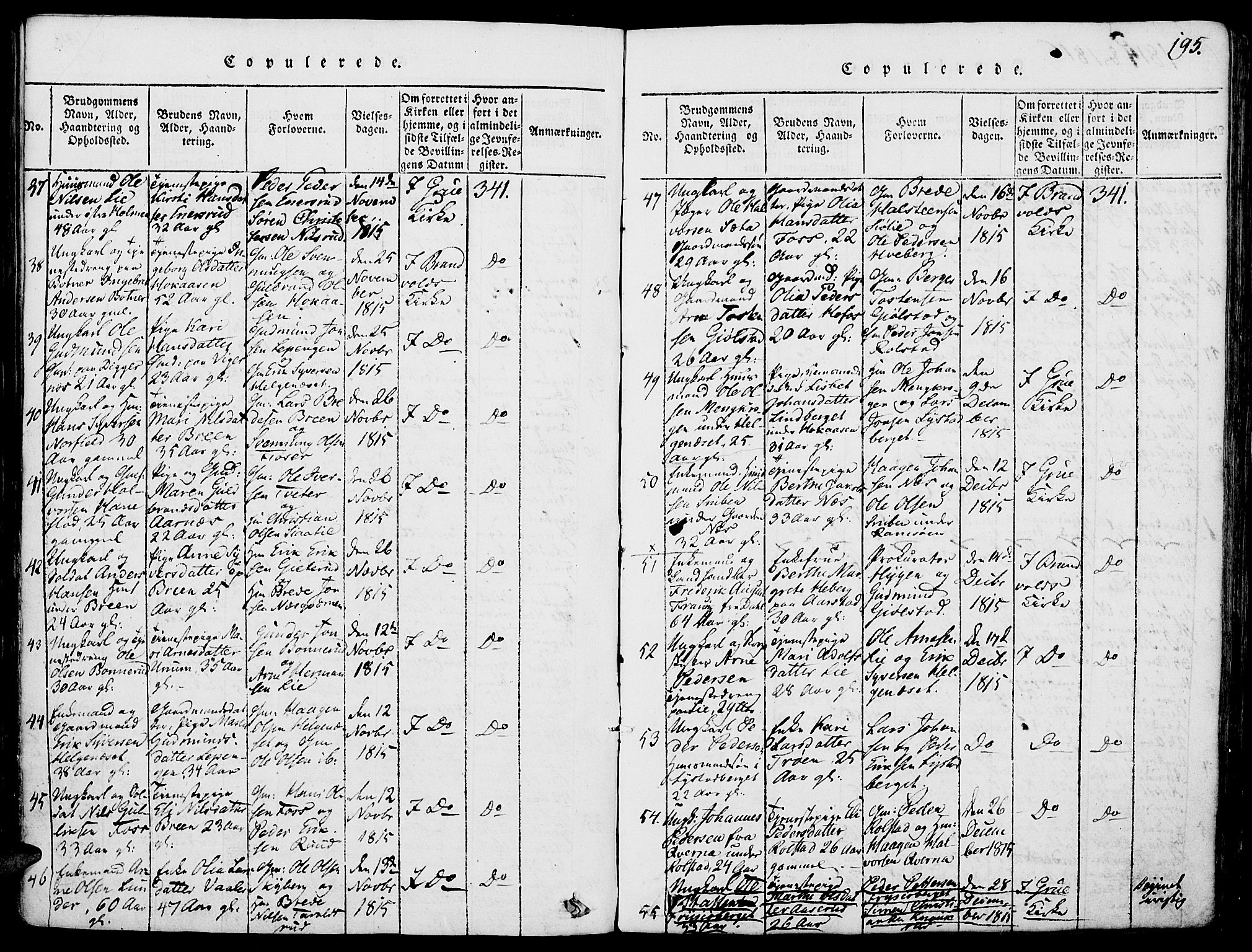 Grue prestekontor, SAH/PREST-036/H/Ha/Haa/L0006: Parish register (official) no. 6, 1814-1830, p. 195