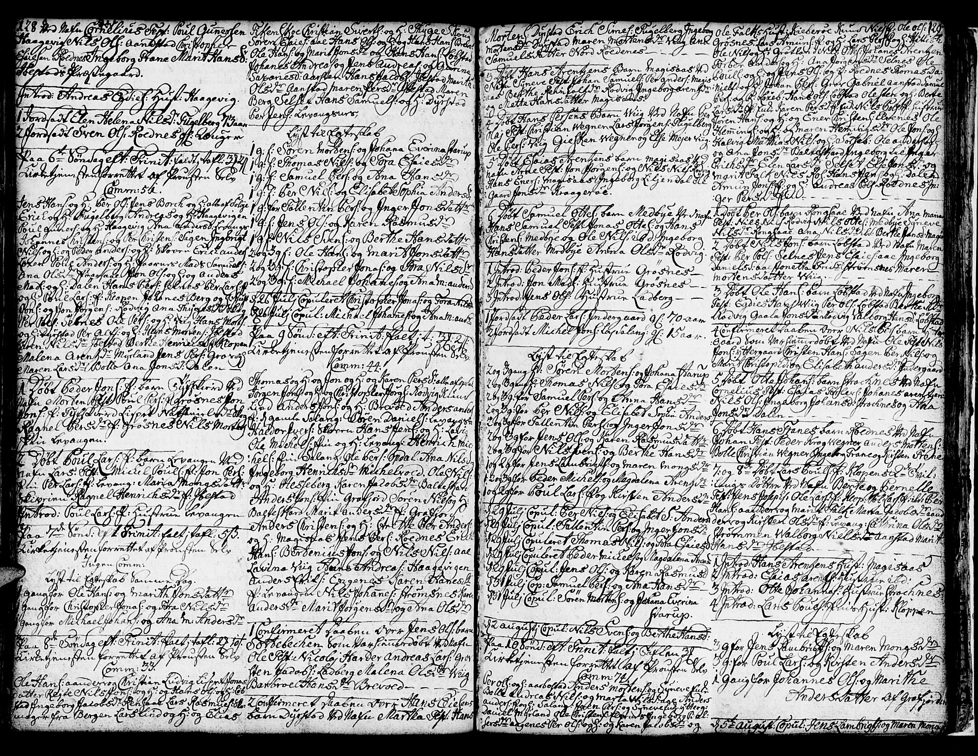 Ibestad sokneprestembete, SATØ/S-0077/H/Ha/Hab/L0001klokker: Parish register (copy) no. 1, 1776-1808, p. 128-129