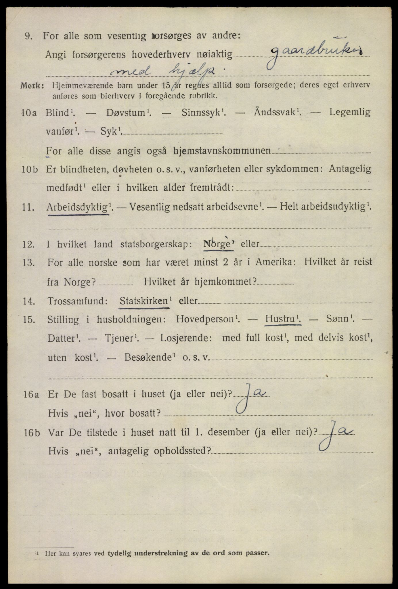 SAKO, 1920 census for Botne, 1920, p. 3076