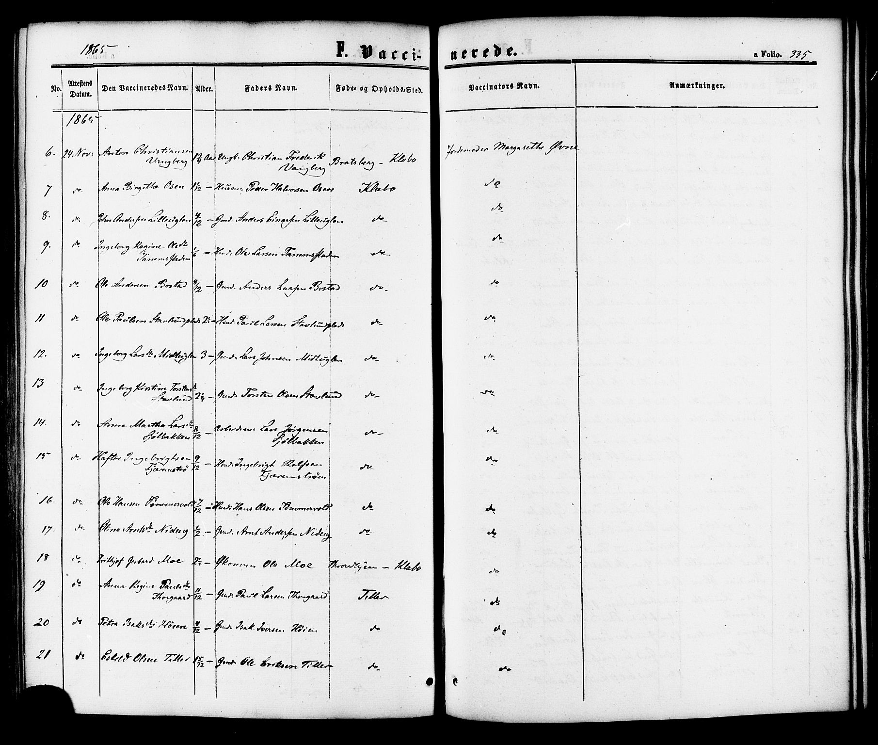 Ministerialprotokoller, klokkerbøker og fødselsregistre - Sør-Trøndelag, SAT/A-1456/618/L0442: Parish register (official) no. 618A06 /1, 1863-1879, p. 335