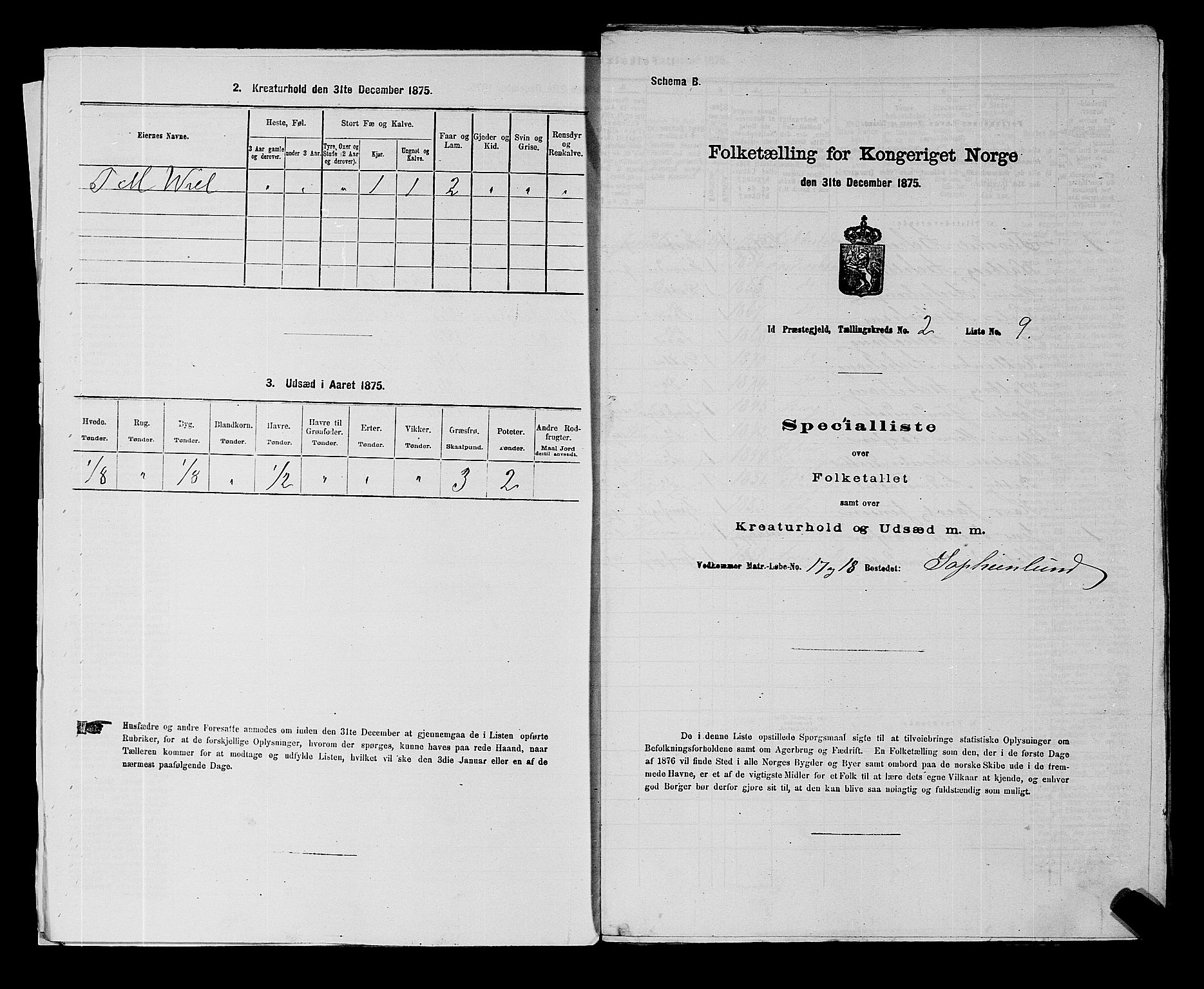 RA, 1875 census for 0117P Idd, 1875, p. 167