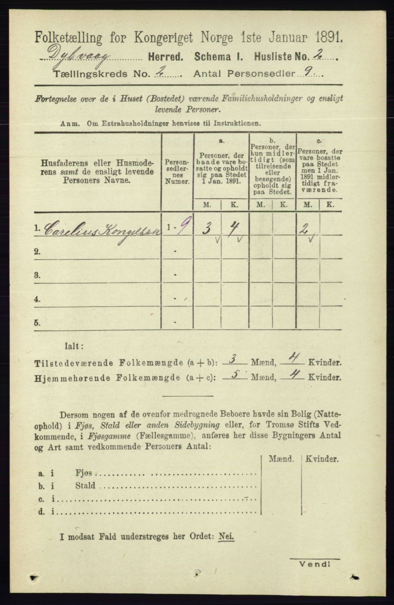 RA, 1891 census for 0915 Dypvåg, 1891, p. 469