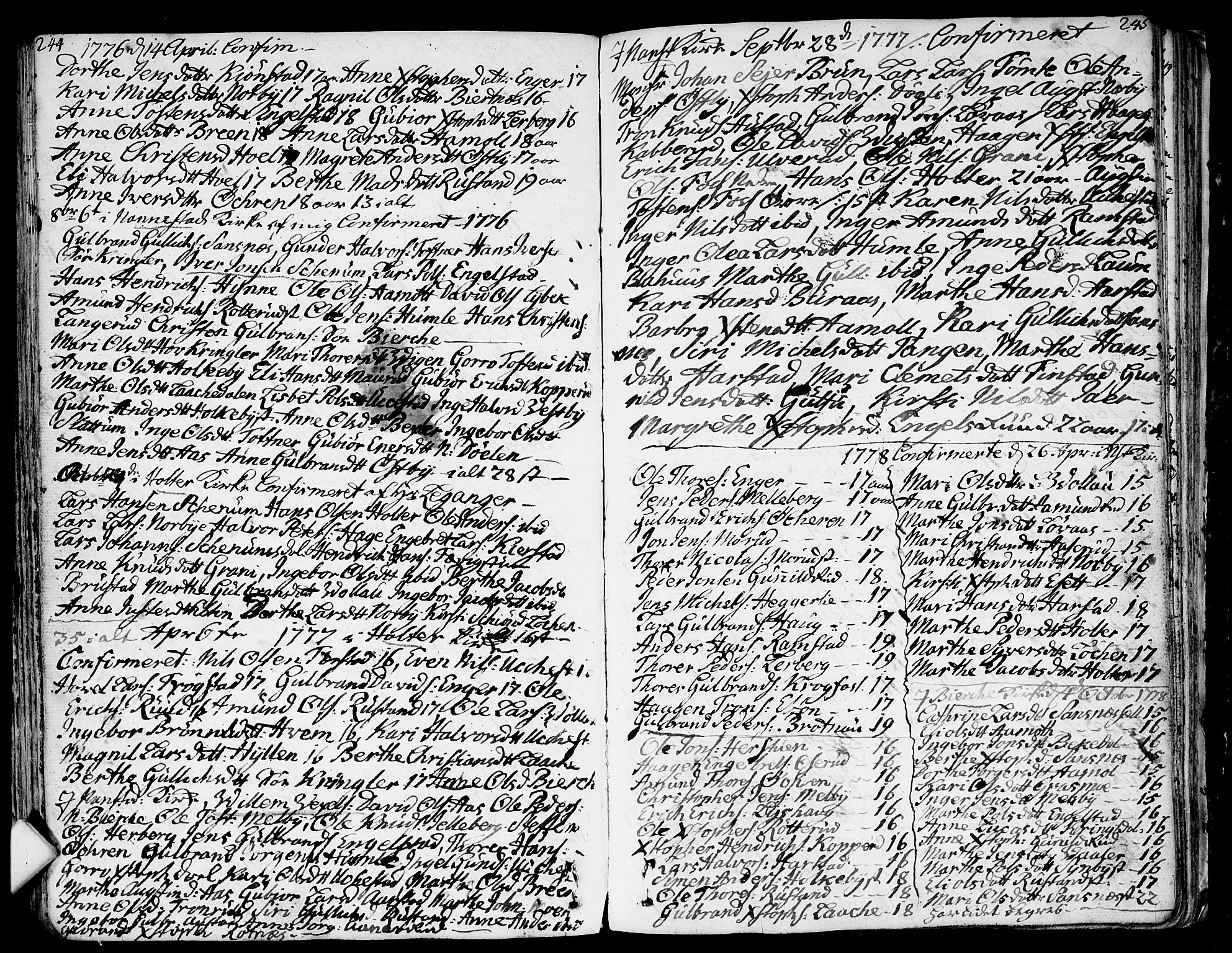 Nannestad prestekontor Kirkebøker, SAO/A-10414a/F/Fa/L0007: Parish register (official) no. I 7, 1754-1791, p. 244-245
