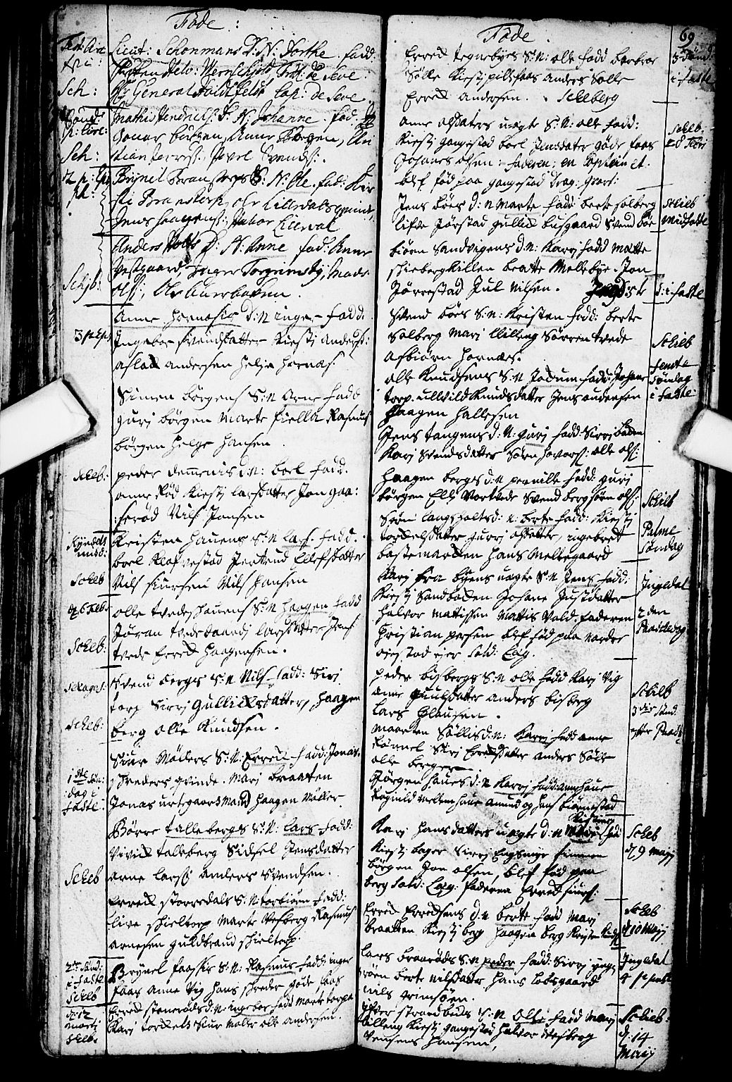 Skjeberg prestekontor Kirkebøker, AV/SAO-A-10923/F/Fa/L0001: Parish register (official) no. I 1, 1702-1725, p. 69