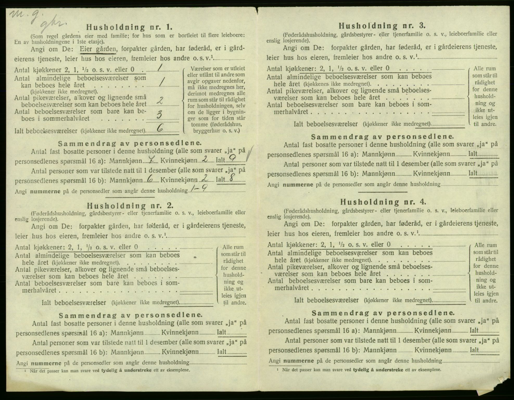 SAB, 1920 census for Fitjar, 1920, p. 511