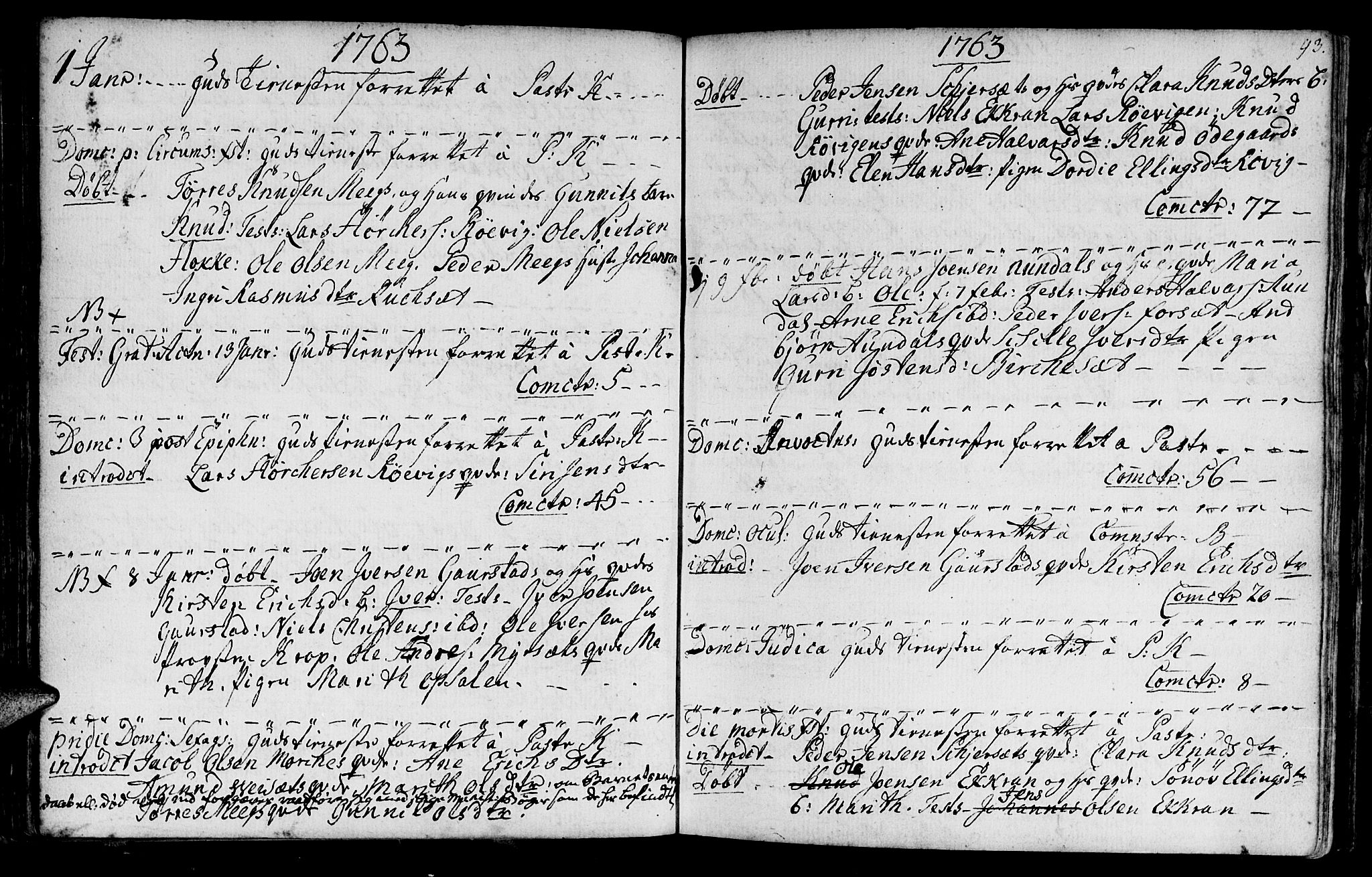 Ministerialprotokoller, klokkerbøker og fødselsregistre - Møre og Romsdal, SAT/A-1454/568/L0798: Parish register (official) no. 568A07, 1753-1780, p. 92-93