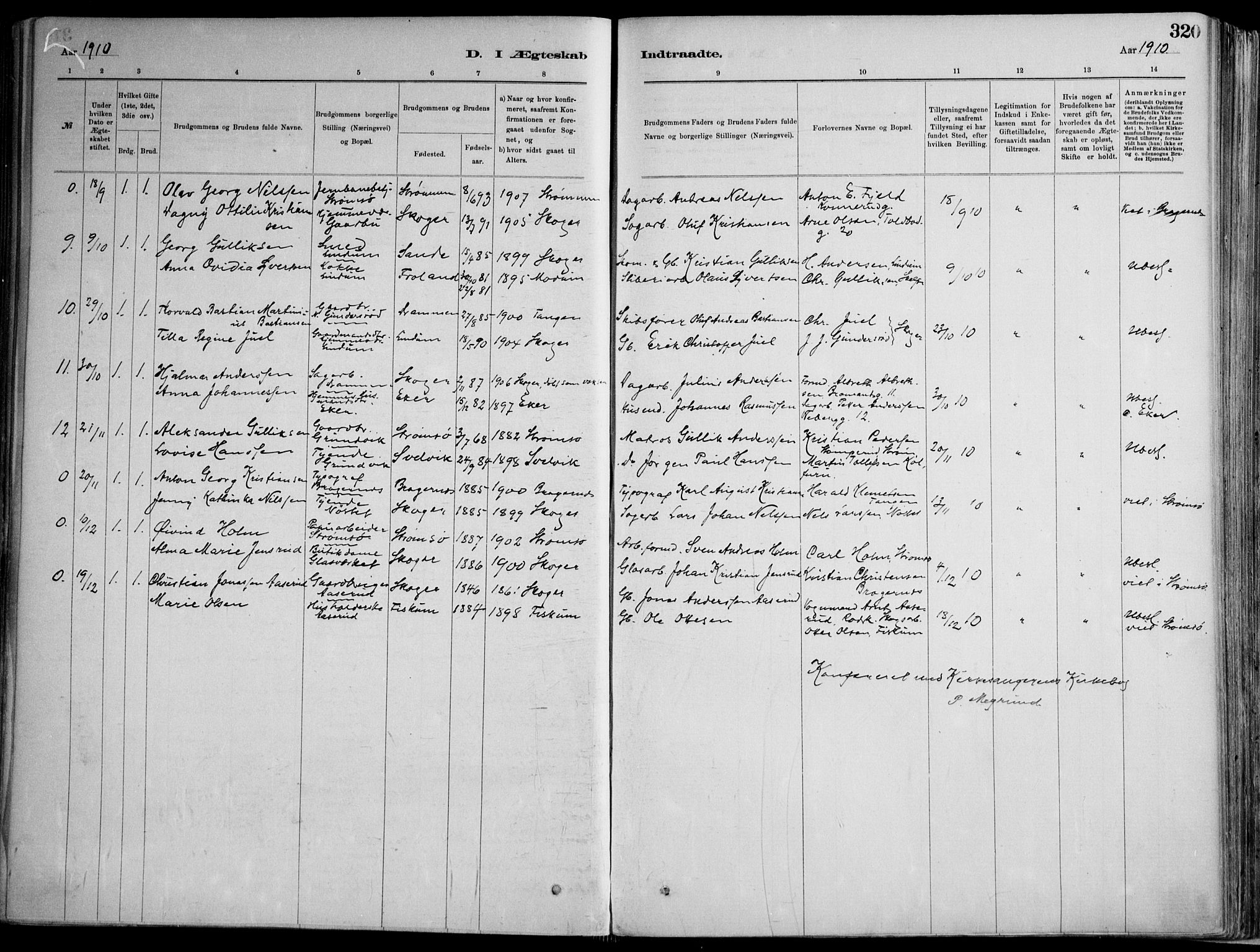 Skoger kirkebøker, AV/SAKO-A-59/F/Fa/L0006: Parish register (official) no. I 6, 1885-1910, p. 320