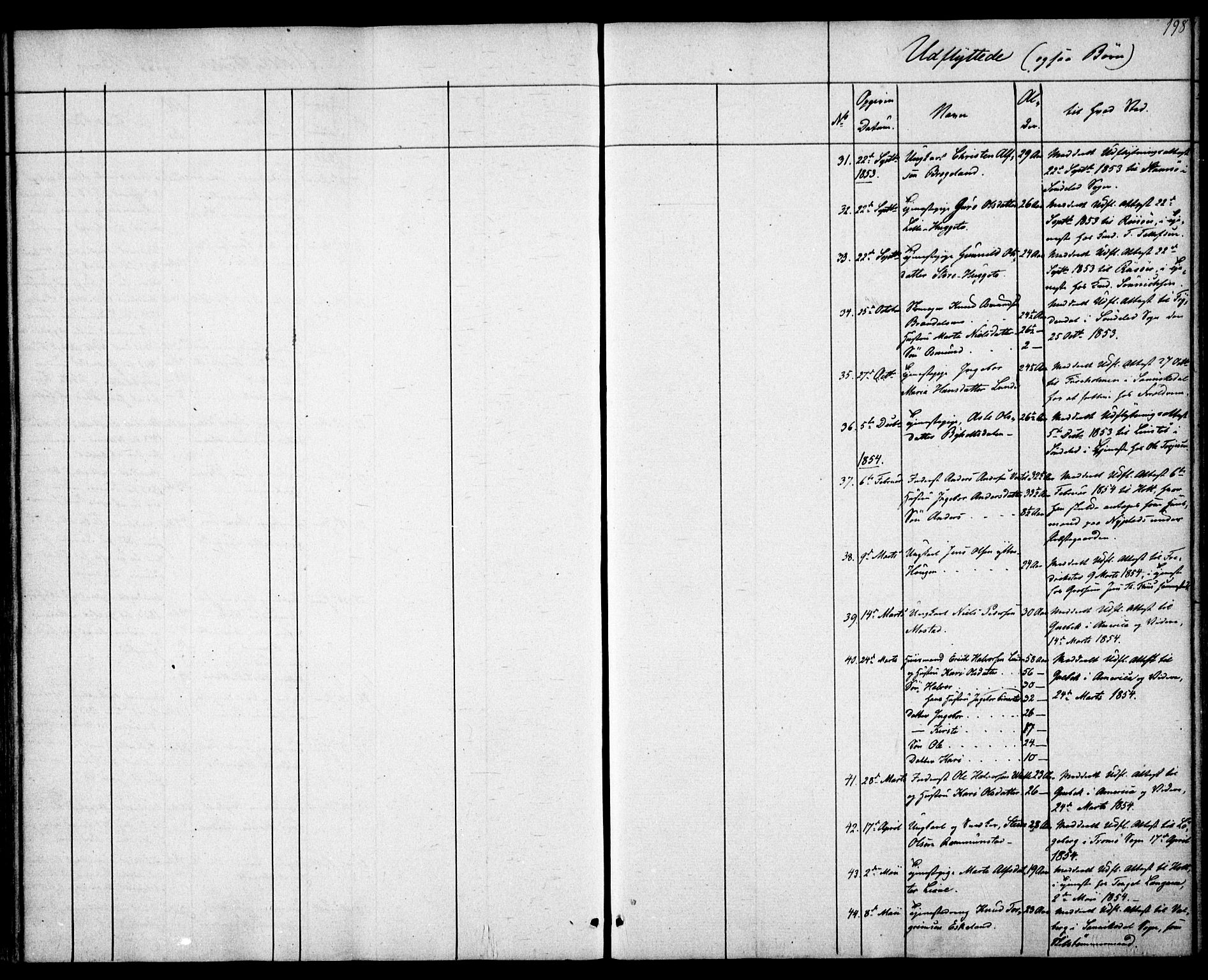 Gjerstad sokneprestkontor, AV/SAK-1111-0014/F/Fa/Faa/L0006: Parish register (official) no. A 6, 1841-1857, p. 198