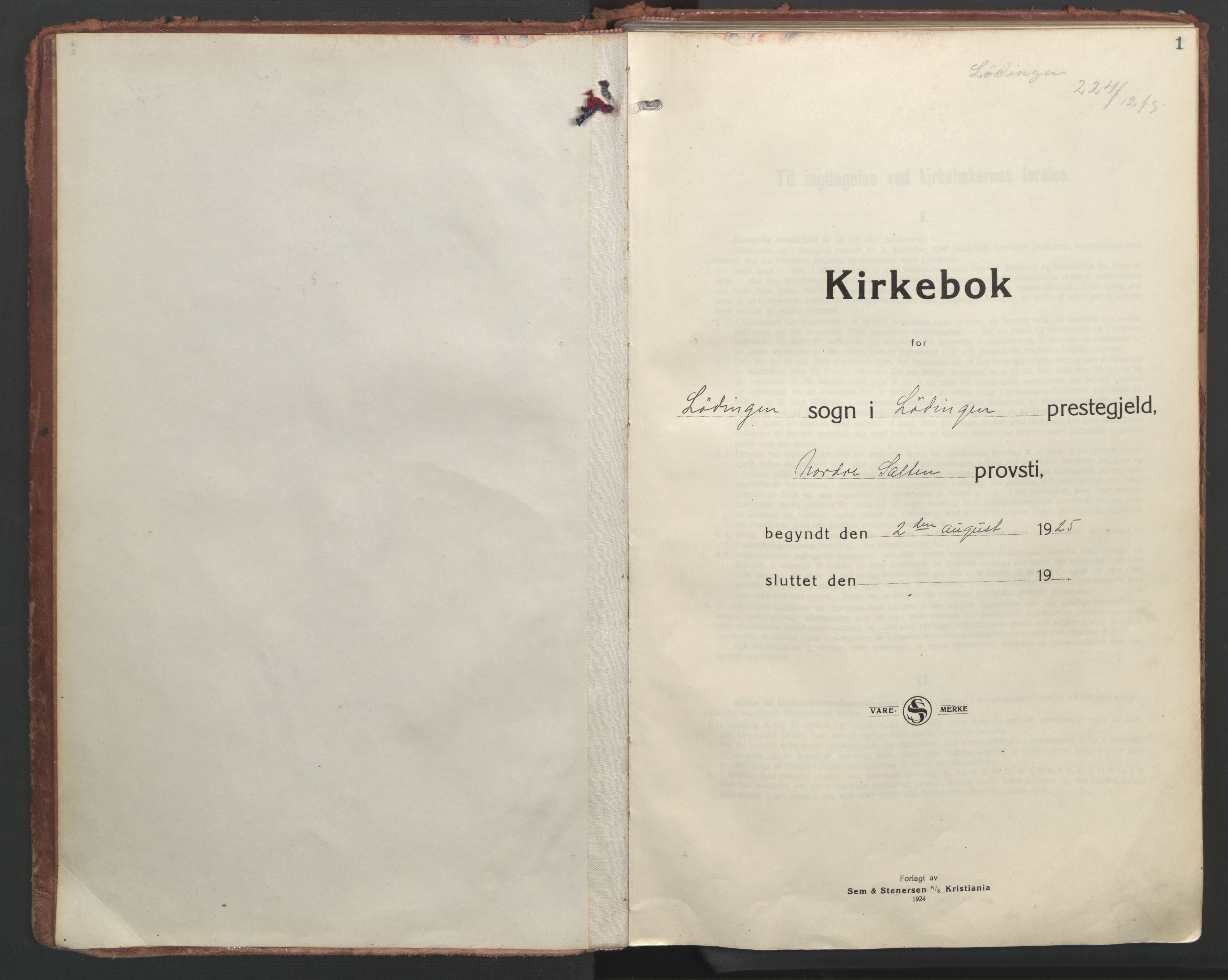 Ministerialprotokoller, klokkerbøker og fødselsregistre - Nordland, SAT/A-1459/872/L1043: Parish register (official) no. 872A18, 1925-1939, p. 1