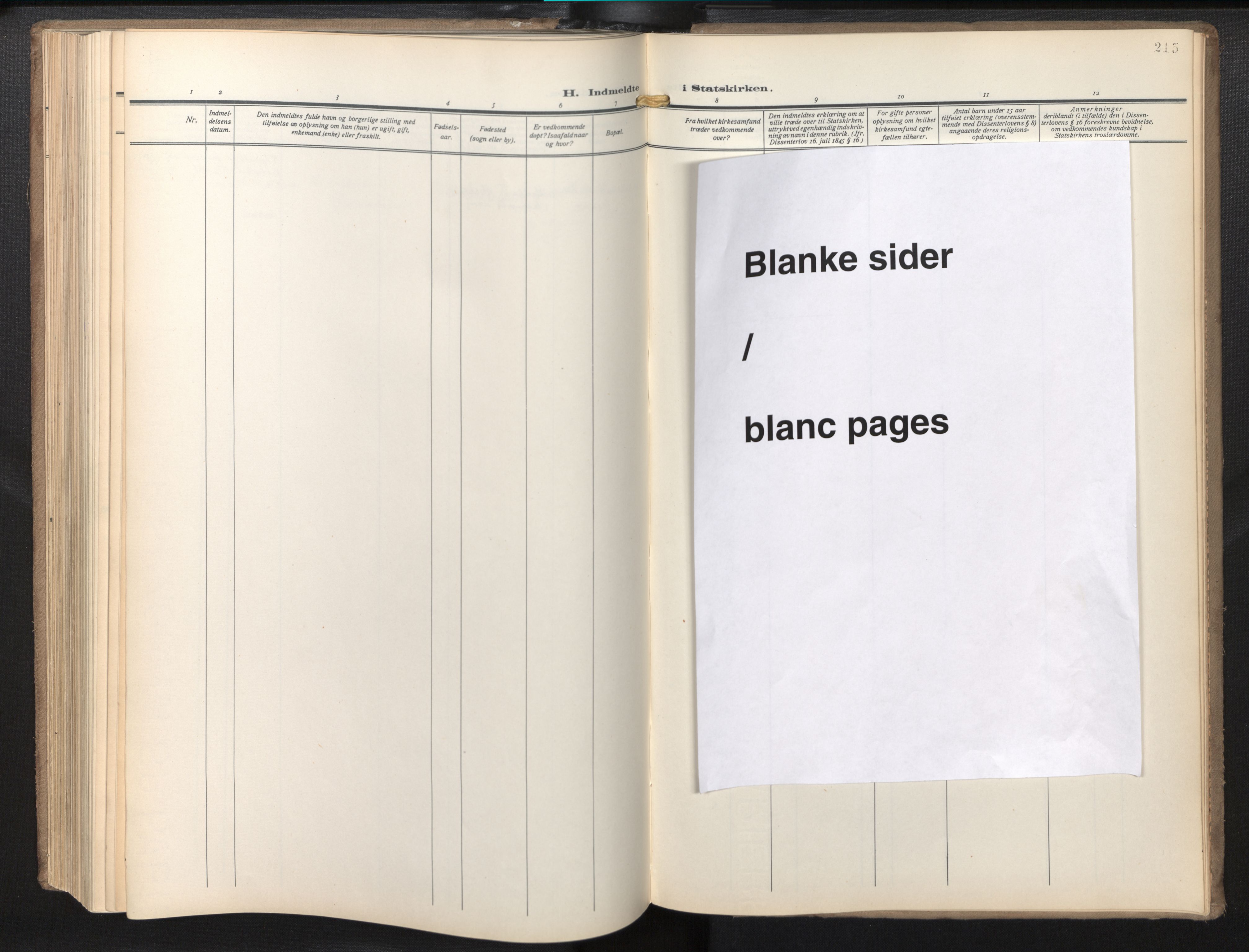 Den norske sjømannsmisjon i utlandet / Baltimore, AV/SAB-SAB/PA-0169/H/Ha/L0001: Parish register (official) no. A 1, 1927-1975, p. 214b-215a