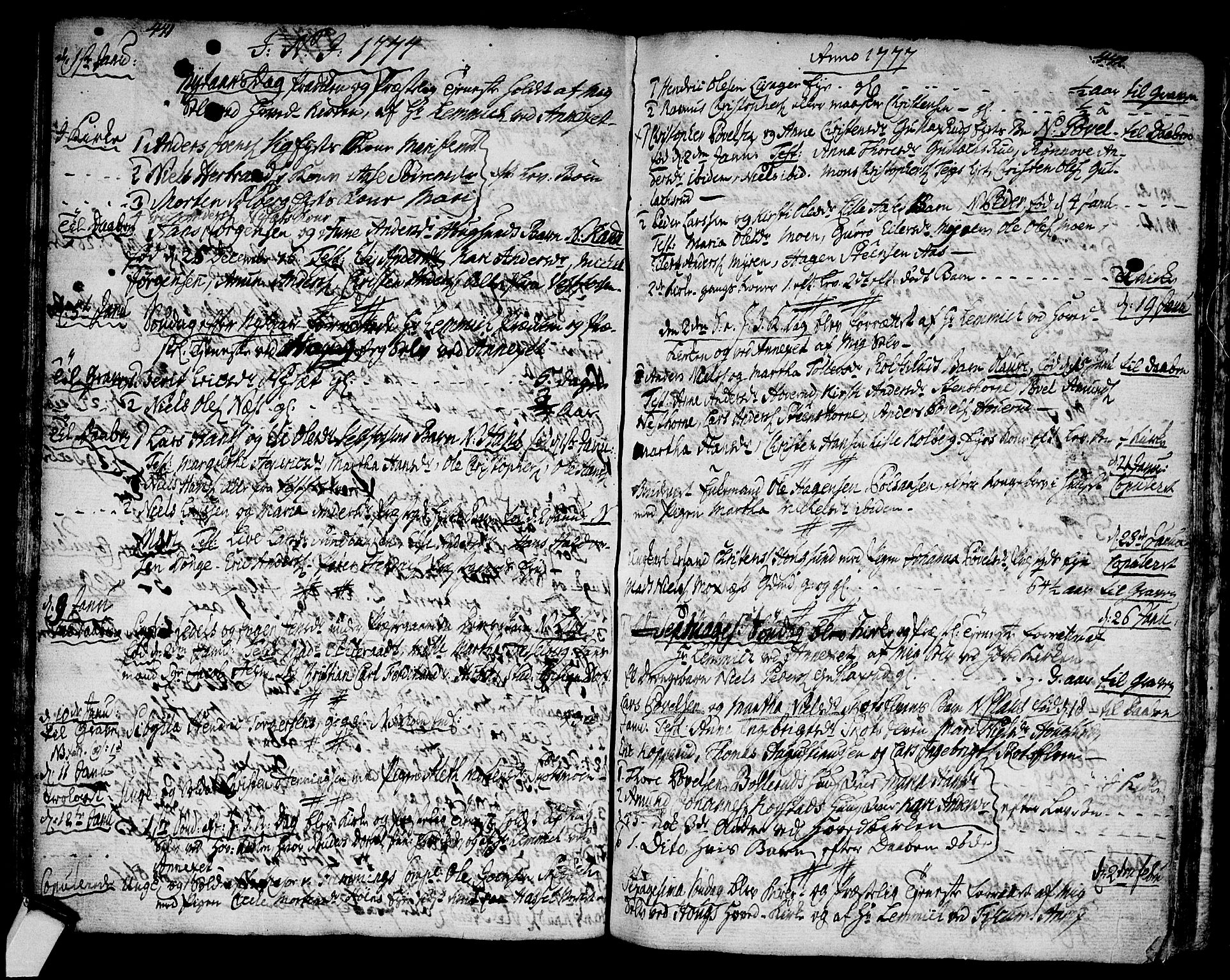 Eiker kirkebøker, SAKO/A-4/F/Fa/L0008: Parish register (official) no. I 8, 1764-1788, p. 441-442