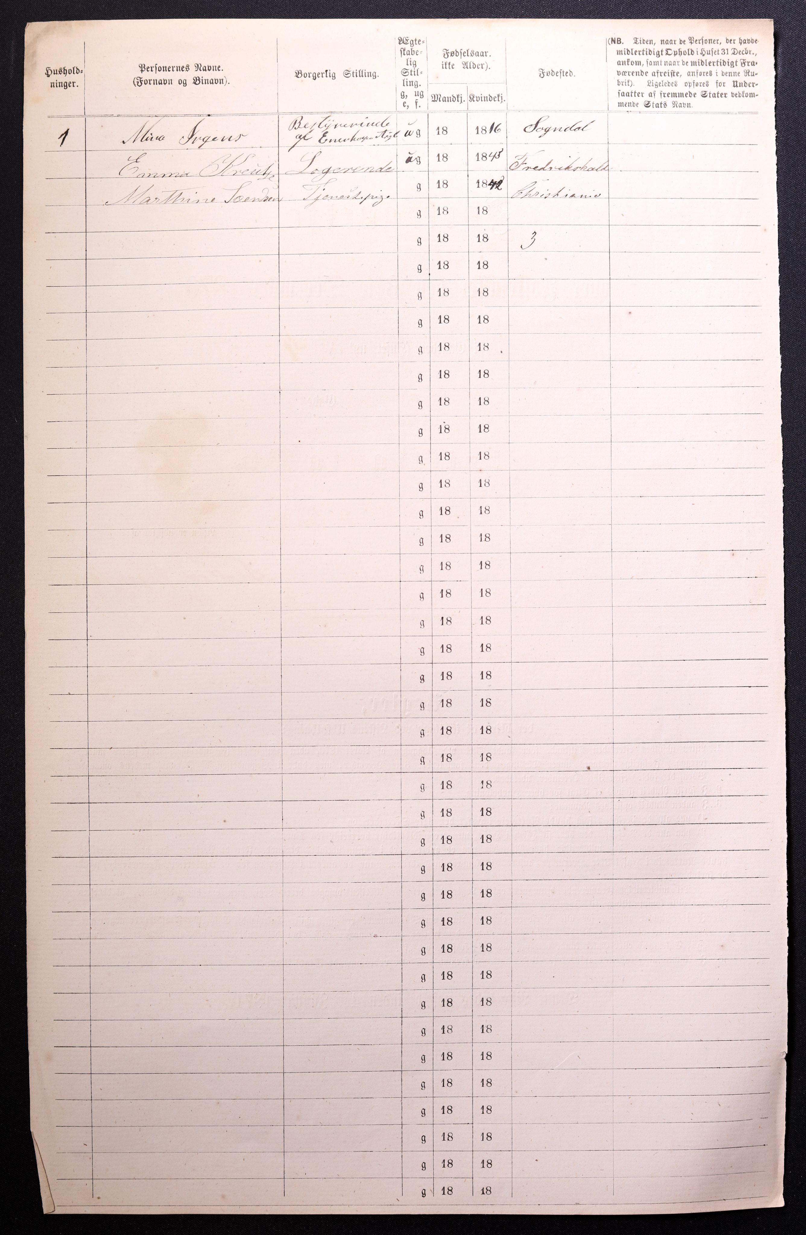 RA, 1870 census for 0301 Kristiania, 1870, p. 4124