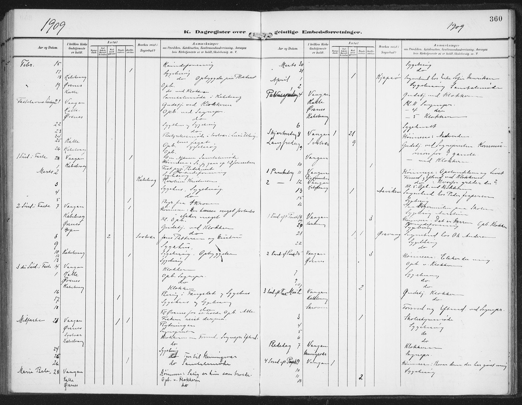 Ministerialprotokoller, klokkerbøker og fødselsregistre - Nordland, AV/SAT-A-1459/874/L1063: Parish register (official) no. 874A07, 1907-1915, p. 360