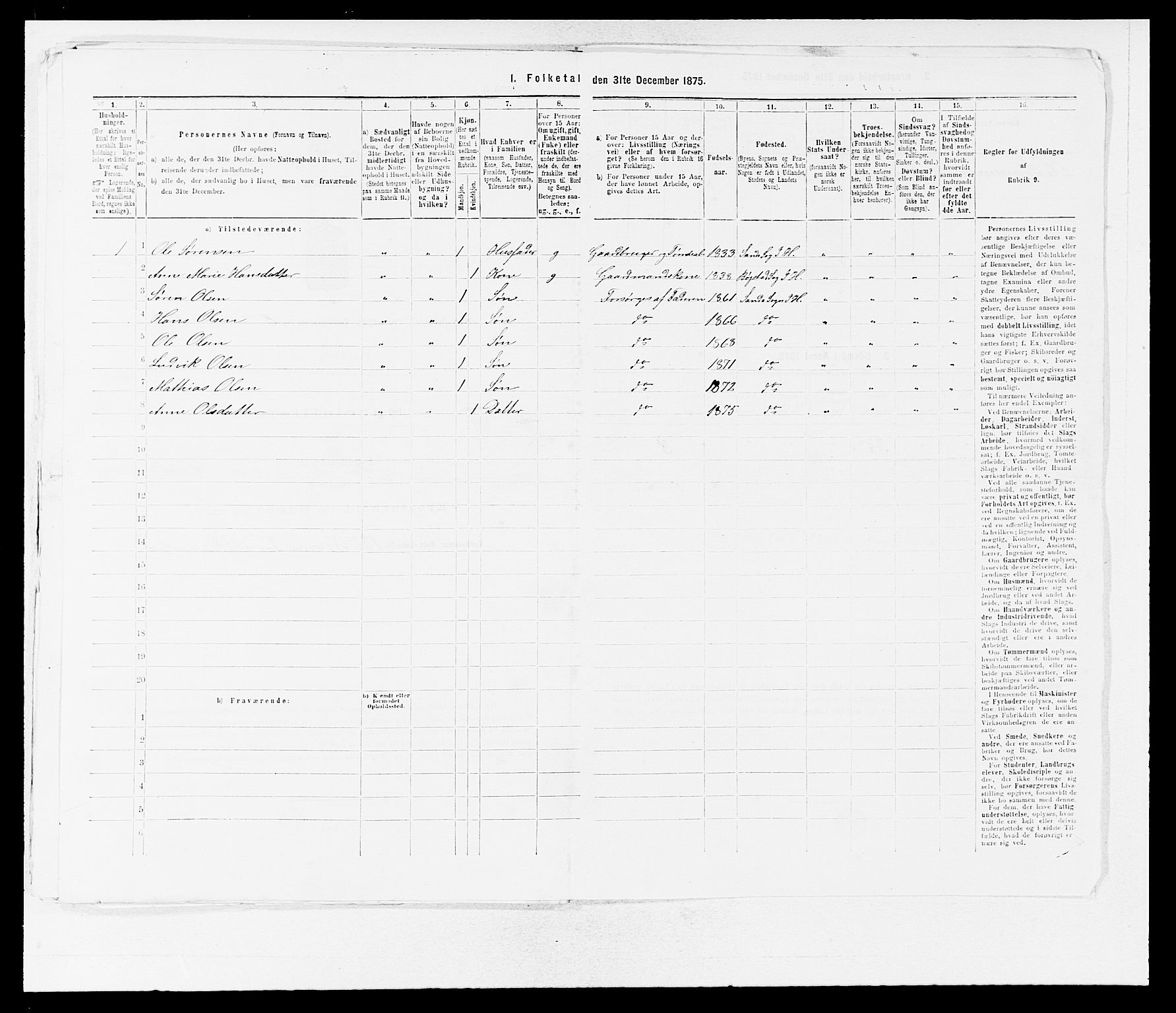 SAB, 1875 census for 1430P Indre Holmedal, 1875, p. 774