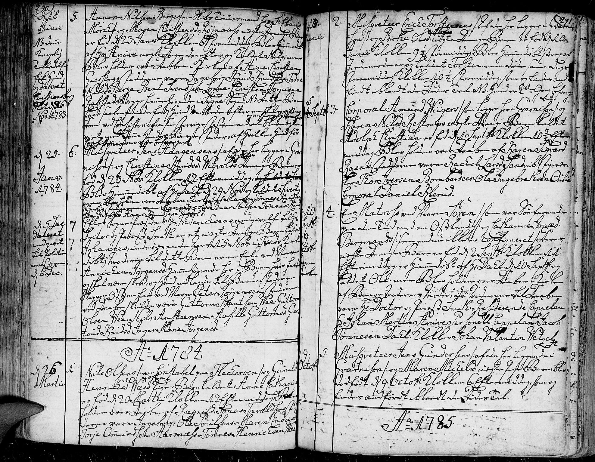 Kristiansand domprosti, SAK/1112-0006/F/Fa/L0001: Parish register (official) no. A 1, 1734-1793, p. 290-291