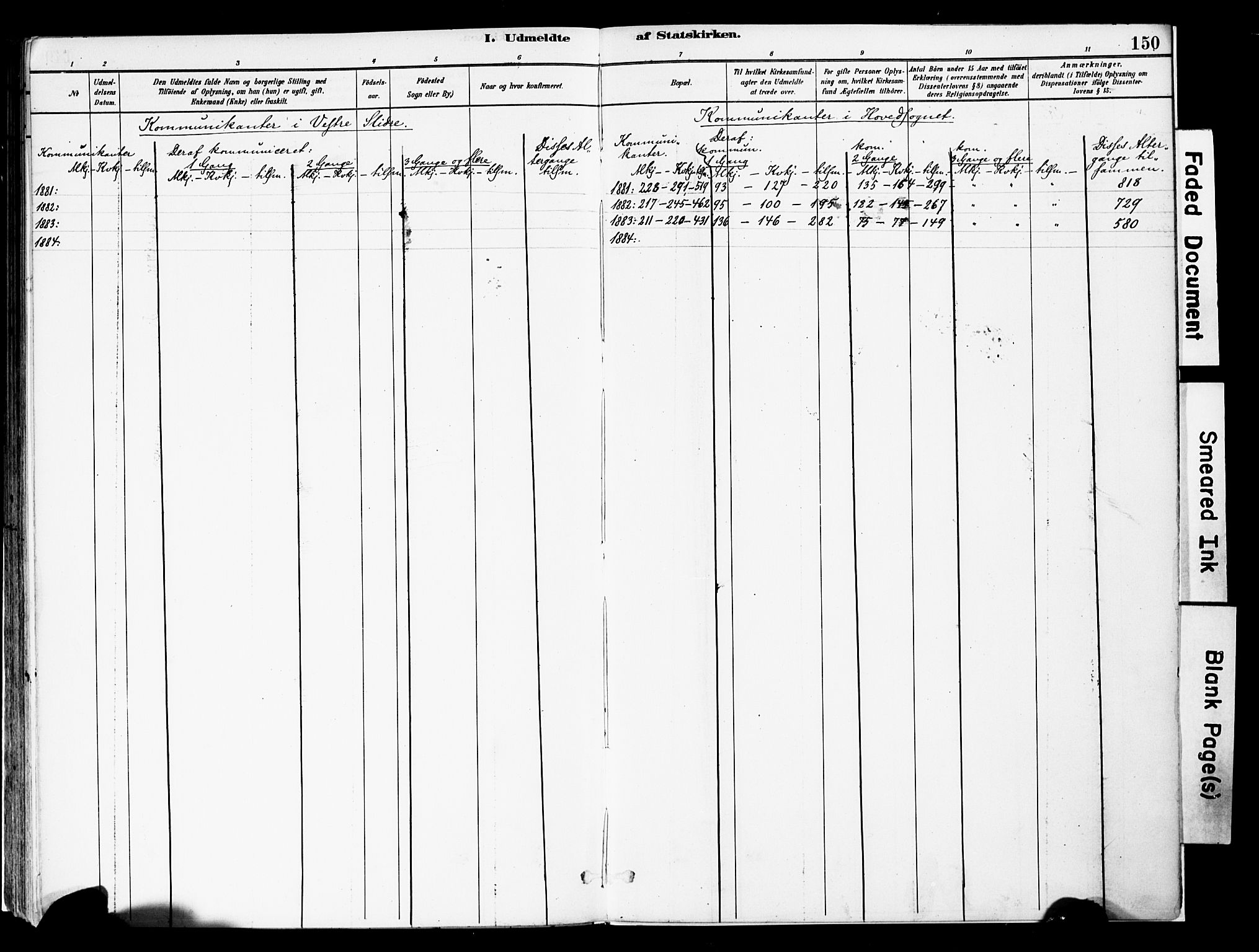 Vestre Slidre prestekontor, SAH/PREST-136/H/Ha/Haa/L0004: Parish register (official) no. 4, 1881-1911, p. 150