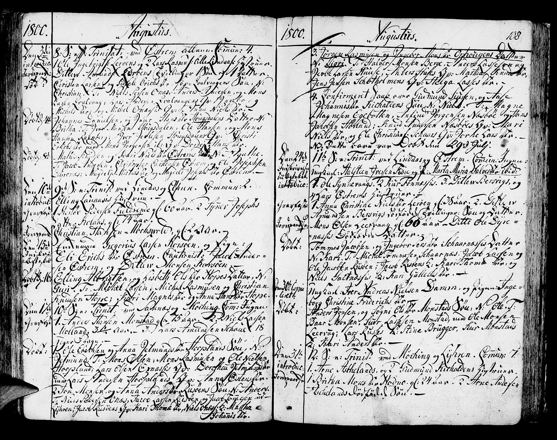 Lindås Sokneprestembete, AV/SAB-A-76701/H/Haa/Haaa/L0005: Parish register (official) no. A 5, 1791-1813, p. 108