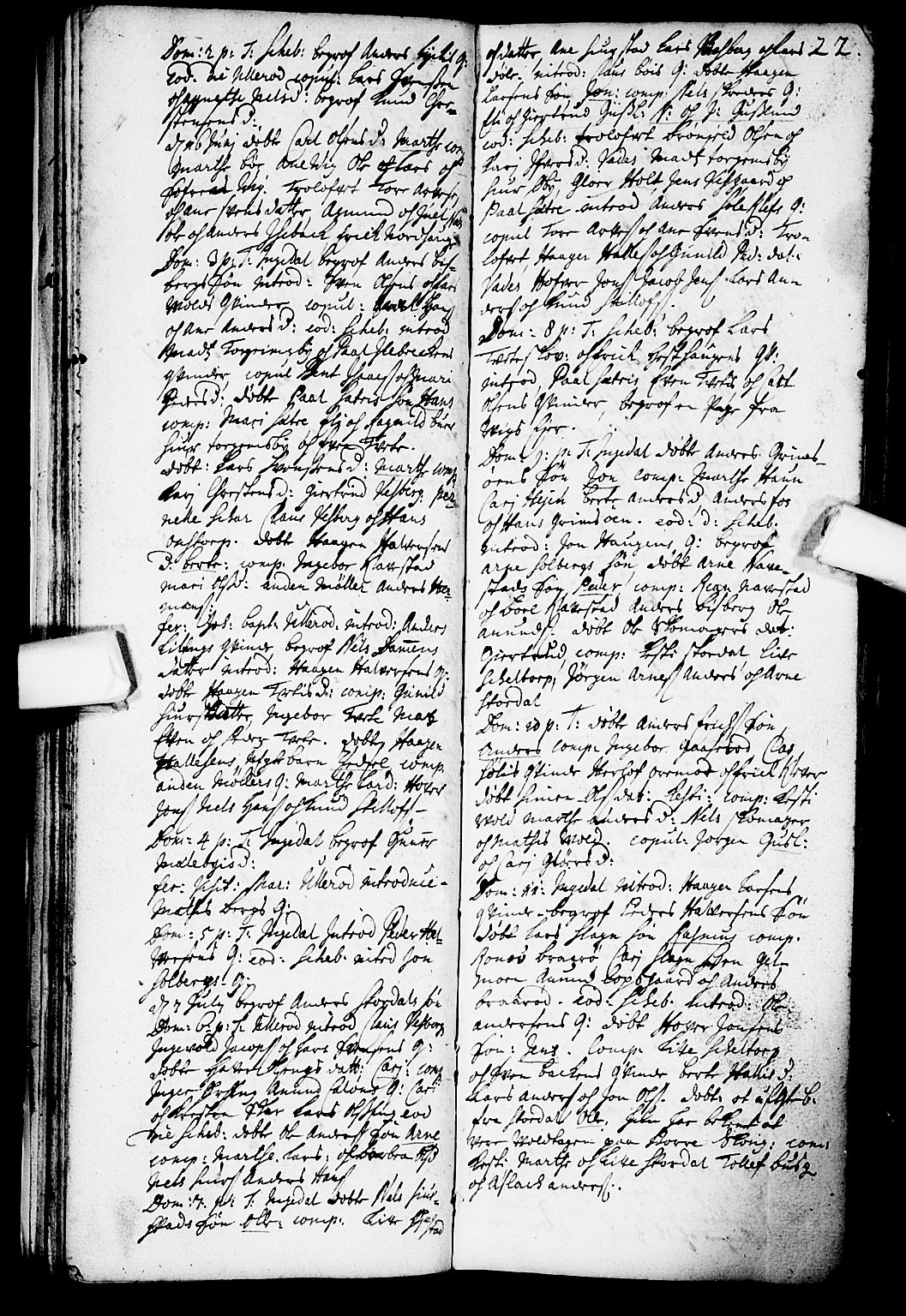Skjeberg prestekontor Kirkebøker, SAO/A-10923/F/Fa/L0001: Parish register (official) no. I 1, 1702-1725, p. 22