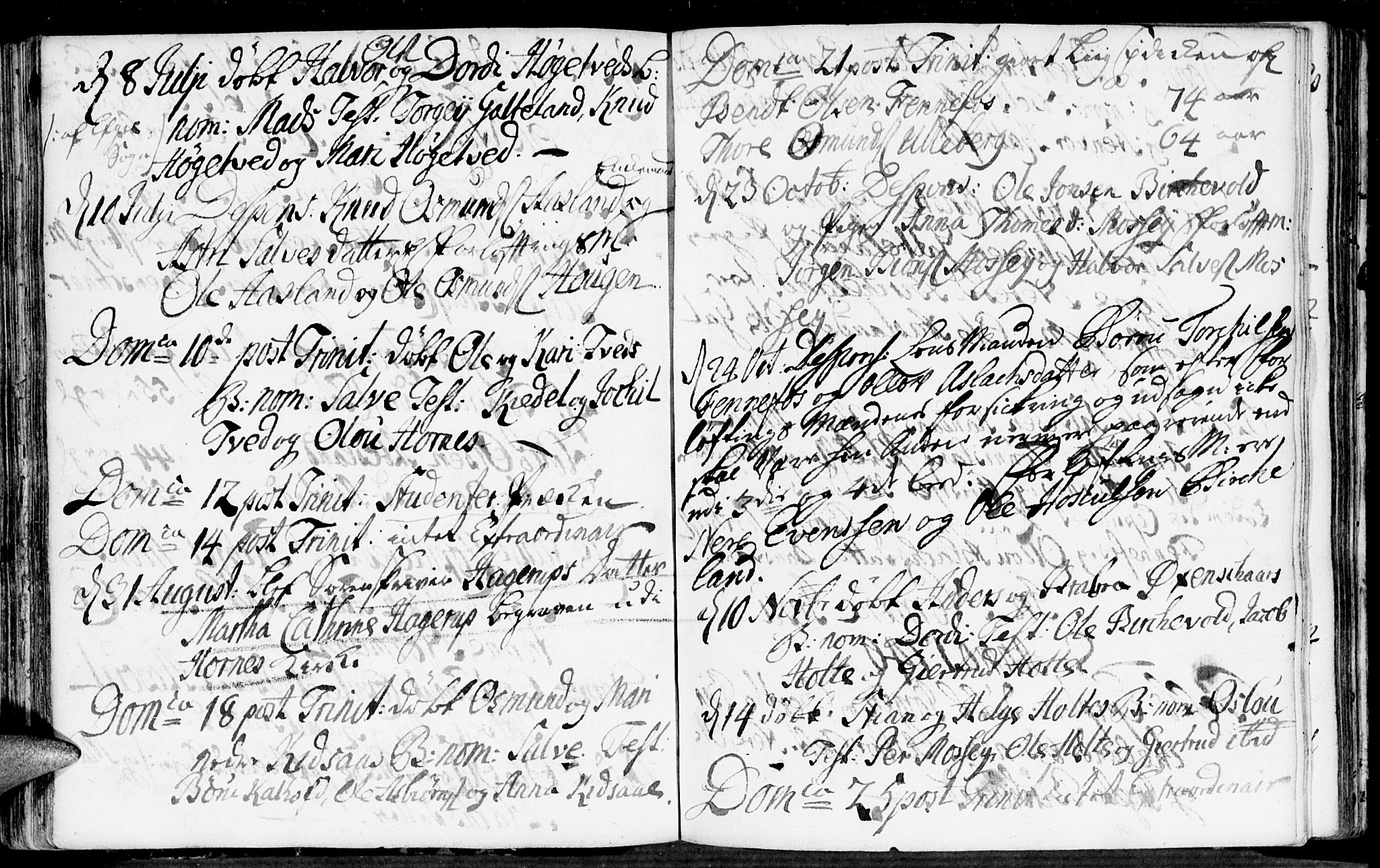 Evje sokneprestkontor, SAK/1111-0008/F/Fa/Fab/L0001: Parish register (official) no. A 1, 1704-1764, p. 144-145