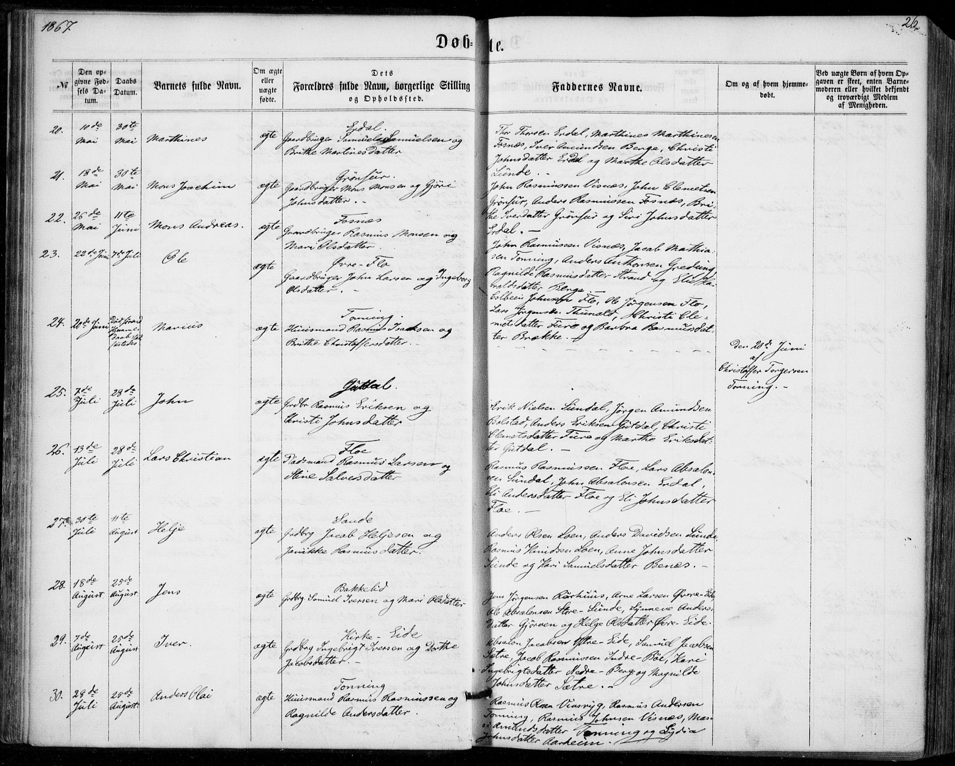 Stryn Sokneprestembete, AV/SAB-A-82501: Parish register (official) no. A 3, 1862-1877, p. 26