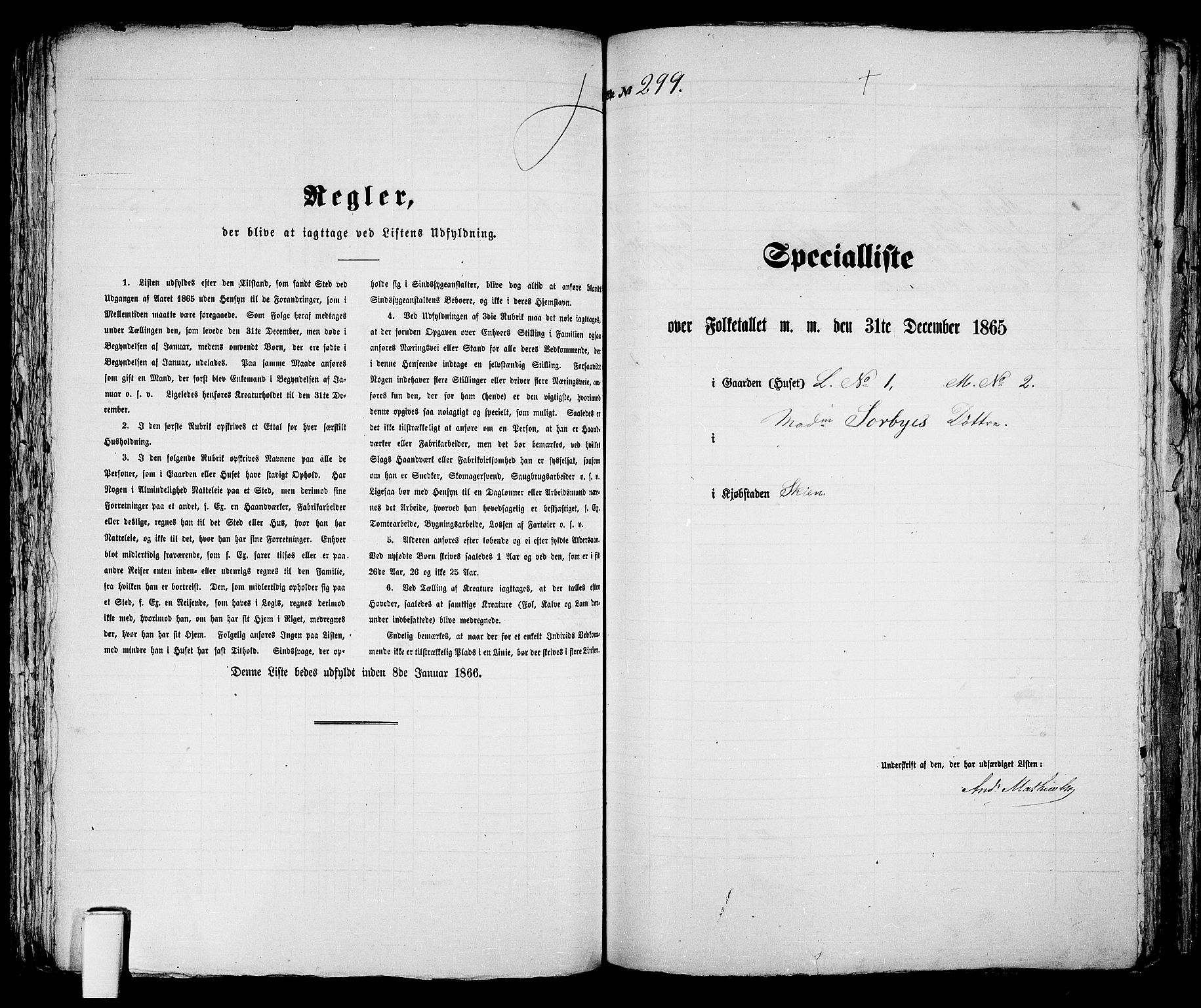 RA, 1865 census for Skien, 1865, p. 612