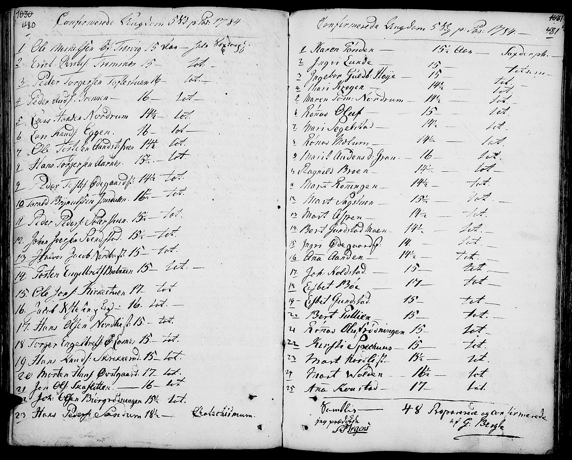 Ringebu prestekontor, SAH/PREST-082/H/Ha/Haa/L0003: Parish register (official) no. 3, 1781-1820, p. 480-481