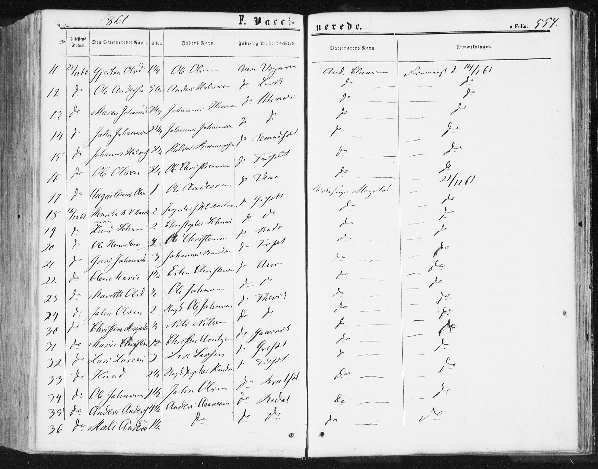 Ministerialprotokoller, klokkerbøker og fødselsregistre - Møre og Romsdal, AV/SAT-A-1454/578/L0905: Parish register (official) no. 578A04, 1859-1877, p. 554