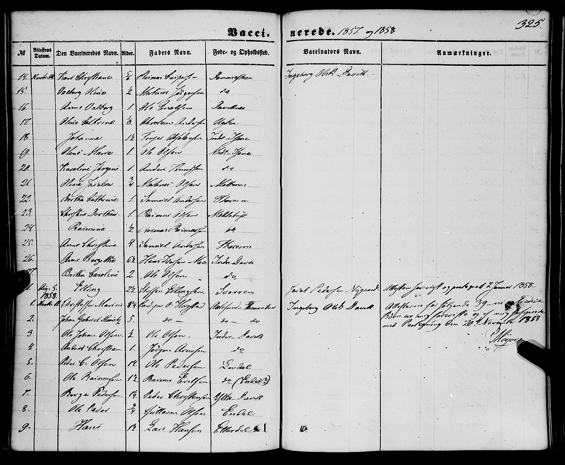 Davik sokneprestembete, AV/SAB-A-79701/H/Haa/Haaa/L0005: Parish register (official) no. A 5, 1850-1866, p. 325