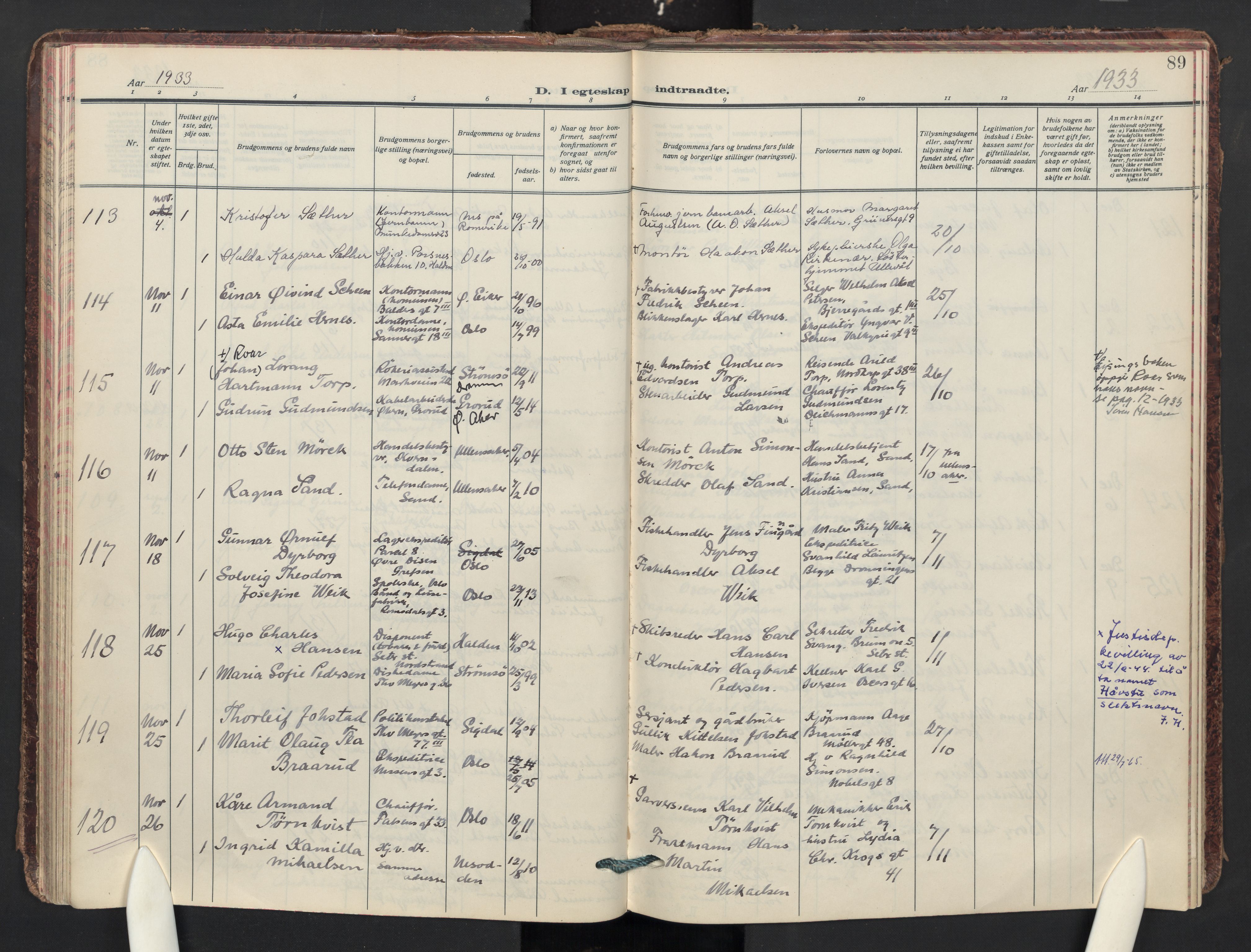 Paulus prestekontor Kirkebøker, AV/SAO-A-10871/F/Fa/L0028: Parish register (official) no. 28, 1929-1938, p. 89