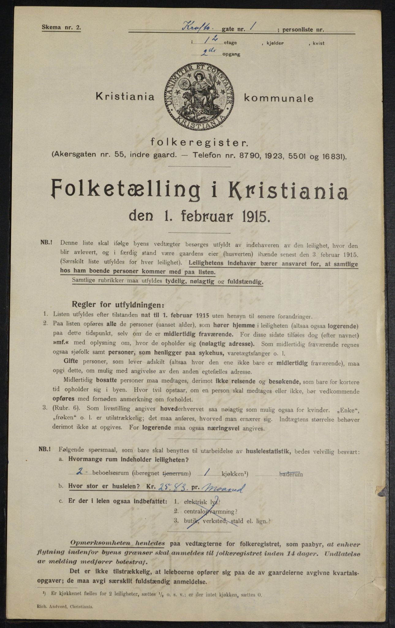 OBA, Municipal Census 1915 for Kristiania, 1915, p. 53442