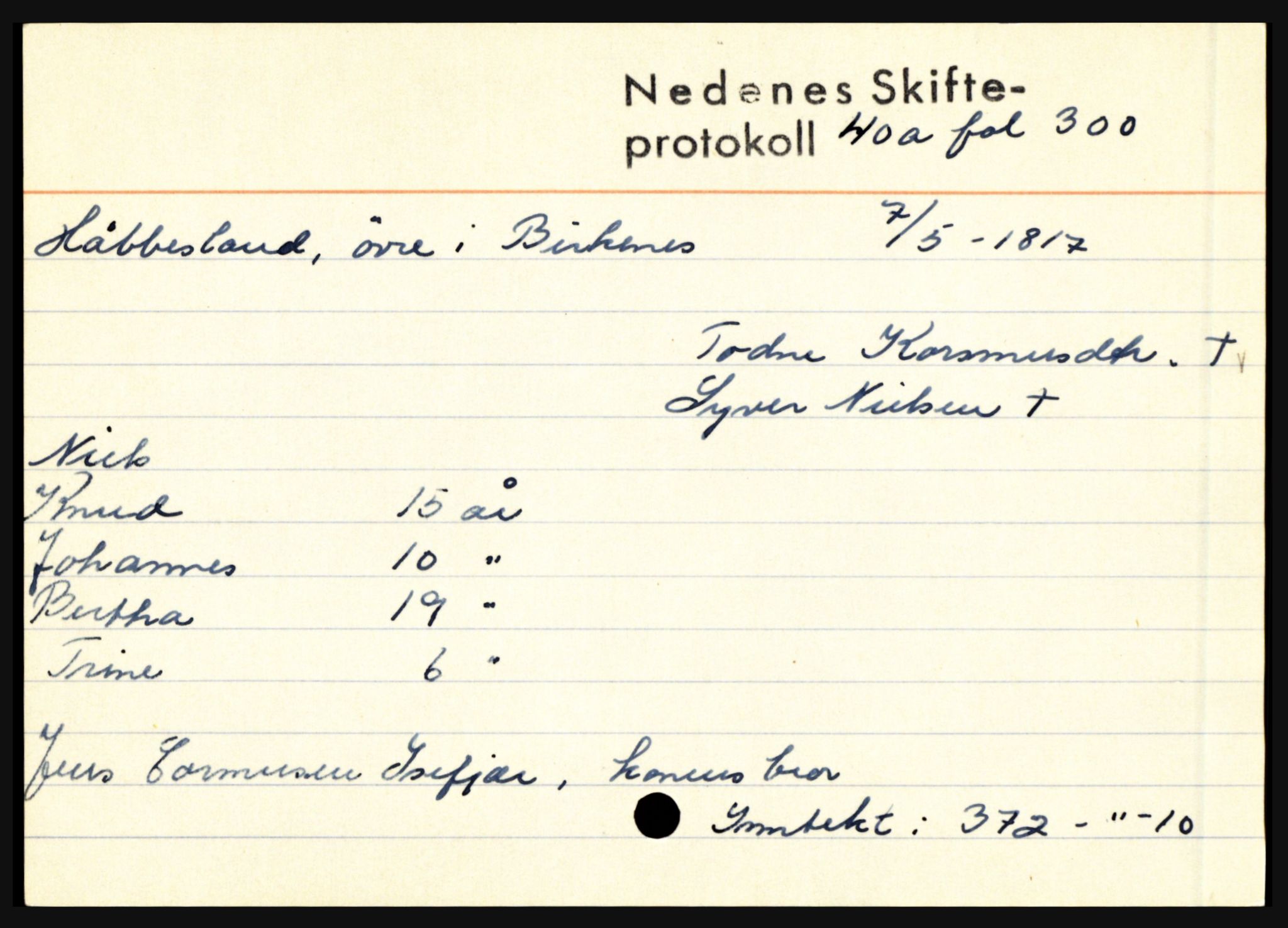 Nedenes sorenskriveri før 1824, AV/SAK-1221-0007/H, p. 13753