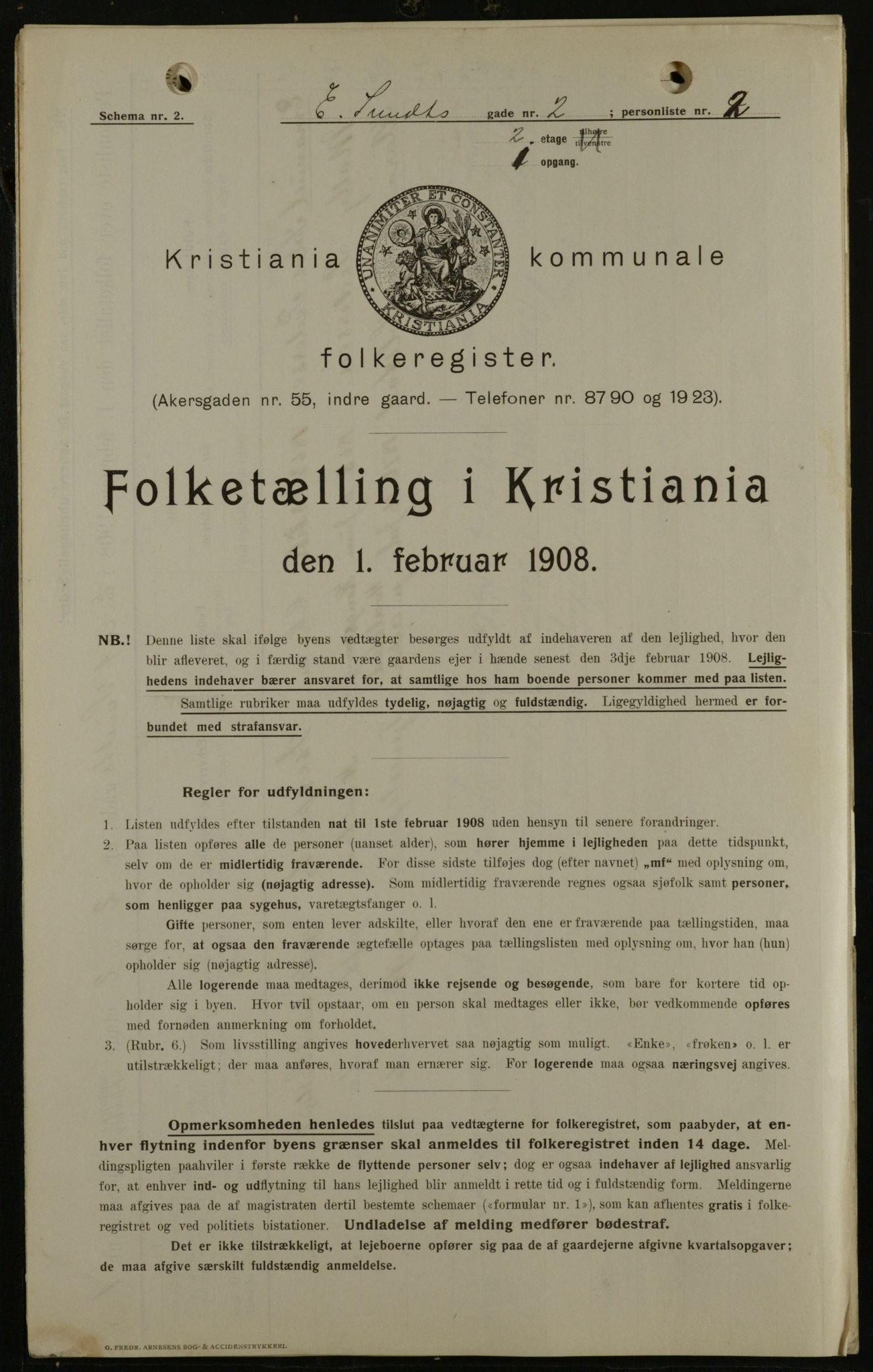 OBA, Municipal Census 1908 for Kristiania, 1908, p. 17340