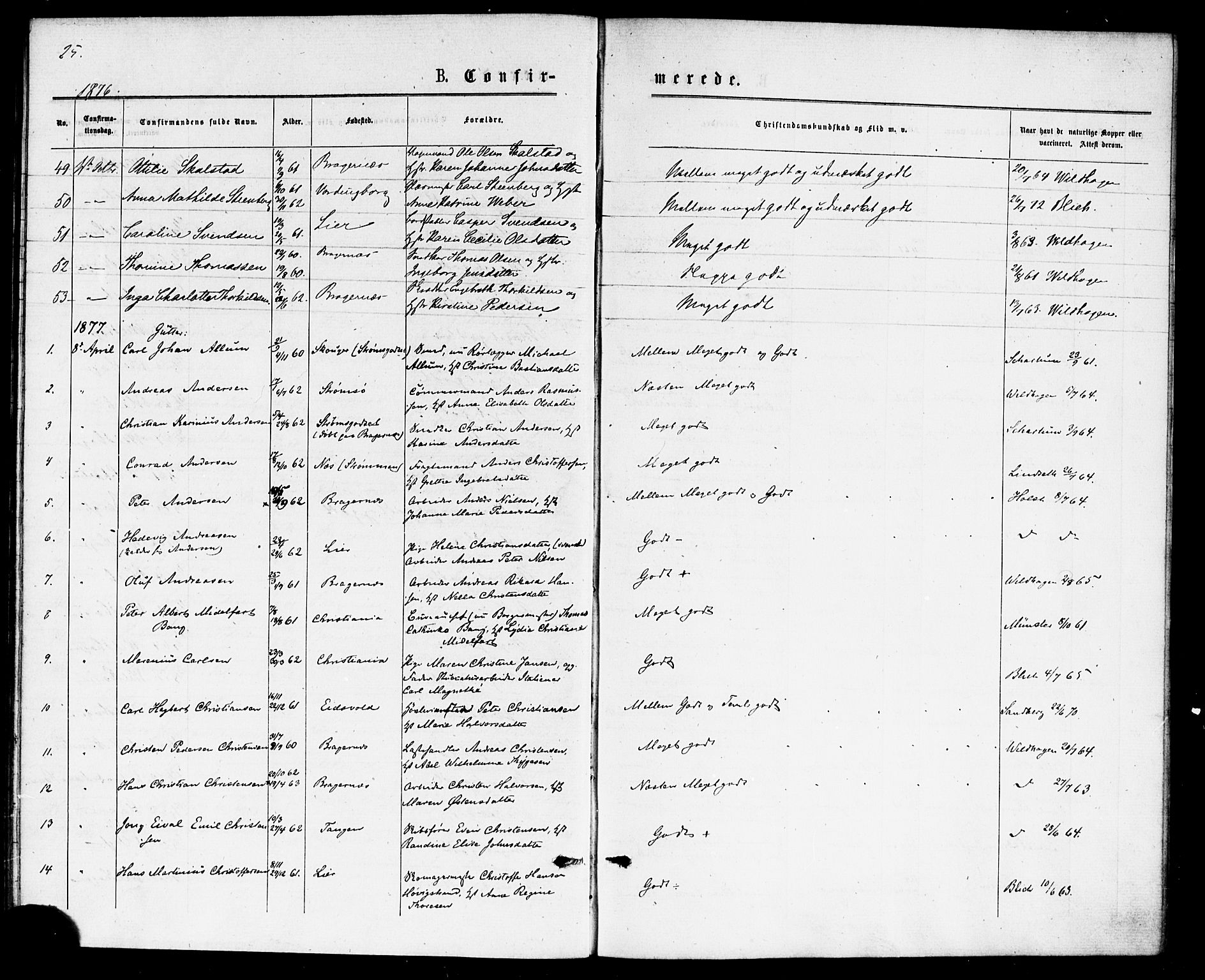 Bragernes kirkebøker, AV/SAKO-A-6/F/Fc/L0004: Parish register (official) no. III 4, 1875-1877, p. 25