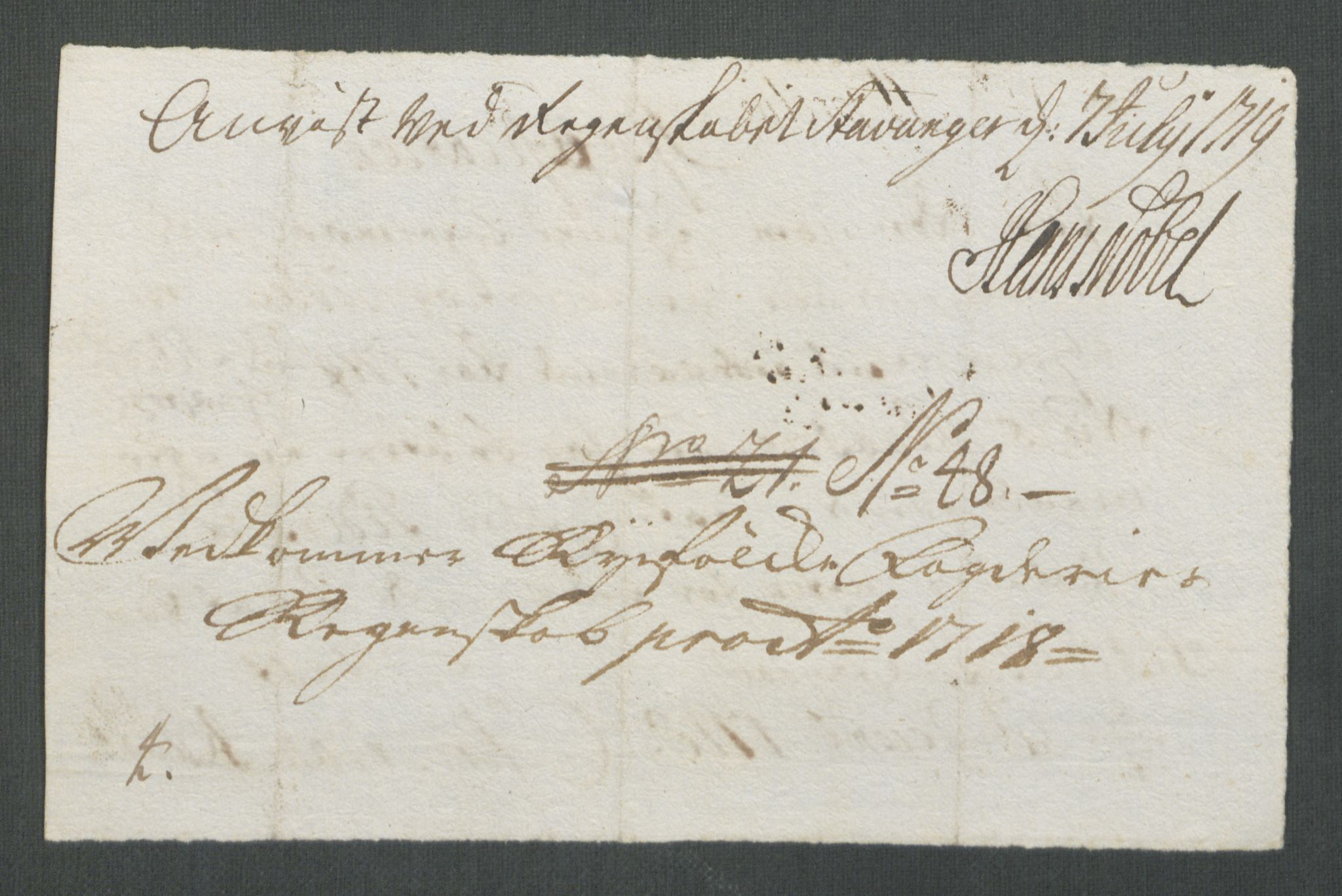 Rentekammeret inntil 1814, Reviderte regnskaper, Fogderegnskap, AV/RA-EA-4092/R47/L2871: Fogderegnskap Ryfylke, 1718, p. 285