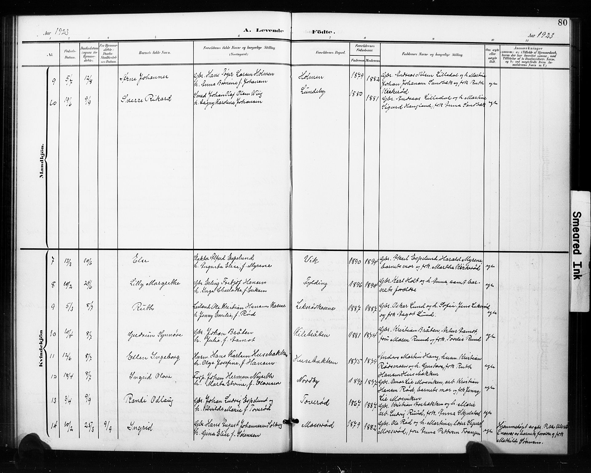 Aremark prestekontor Kirkebøker, AV/SAO-A-10899/G/Ga/L0002: Parish register (copy) no. I 2, 1901-1928, p. 80